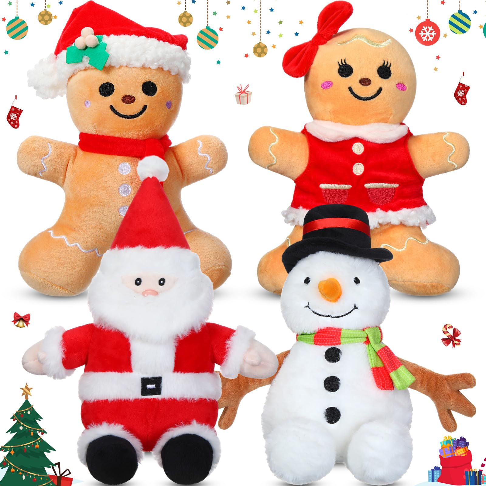 Juguetes De Peluche Navideños Syhood Santa Claus, Muñeco De Nieve Y Pan De Jengibre  - Venta Internacional. $656