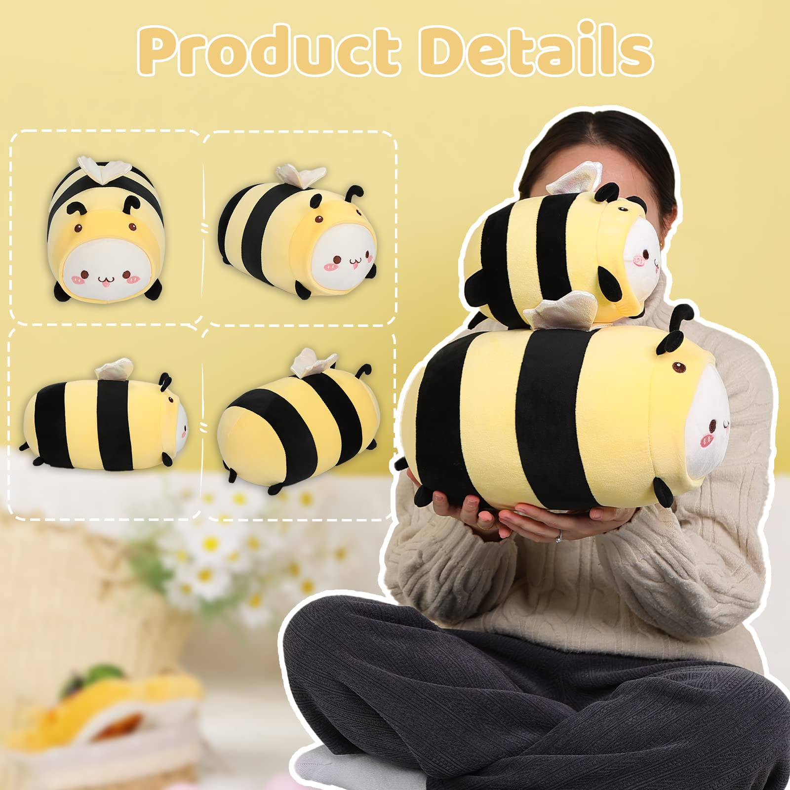 Foto 7 pulgar | Cojín De Peluche Aixini, Bonito Gato Y Abeja, 20 Cm, Juguete De Peluche Kawaii Para Niños - Venta Internacional.