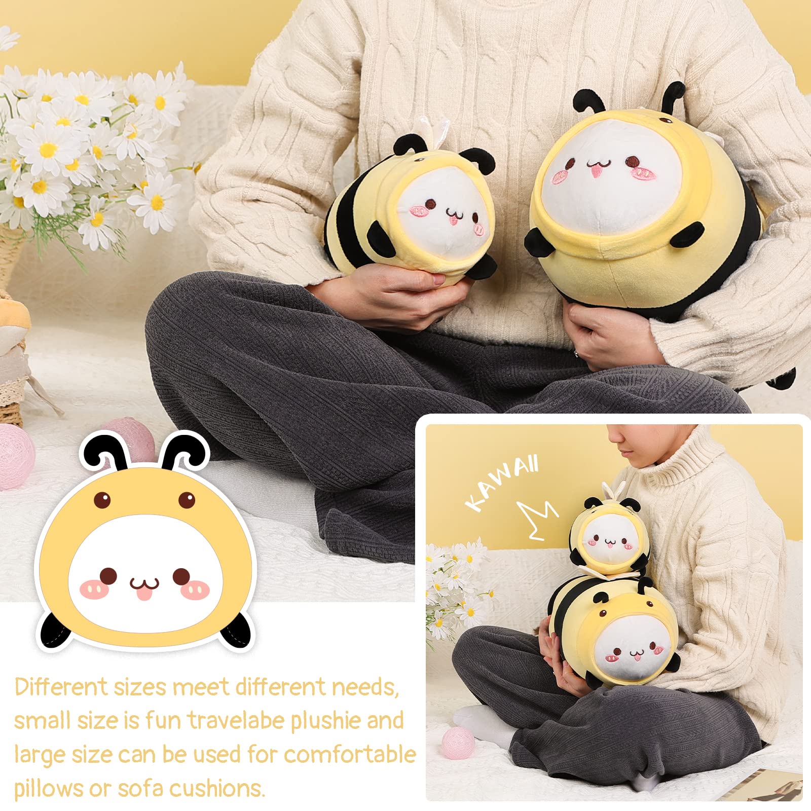 Foto 7 | Cojín De Peluche Aixini, Bonito Gato Y Abeja, 20 Cm, Juguete De Peluche Kawaii Para Niños - Venta Internacional.