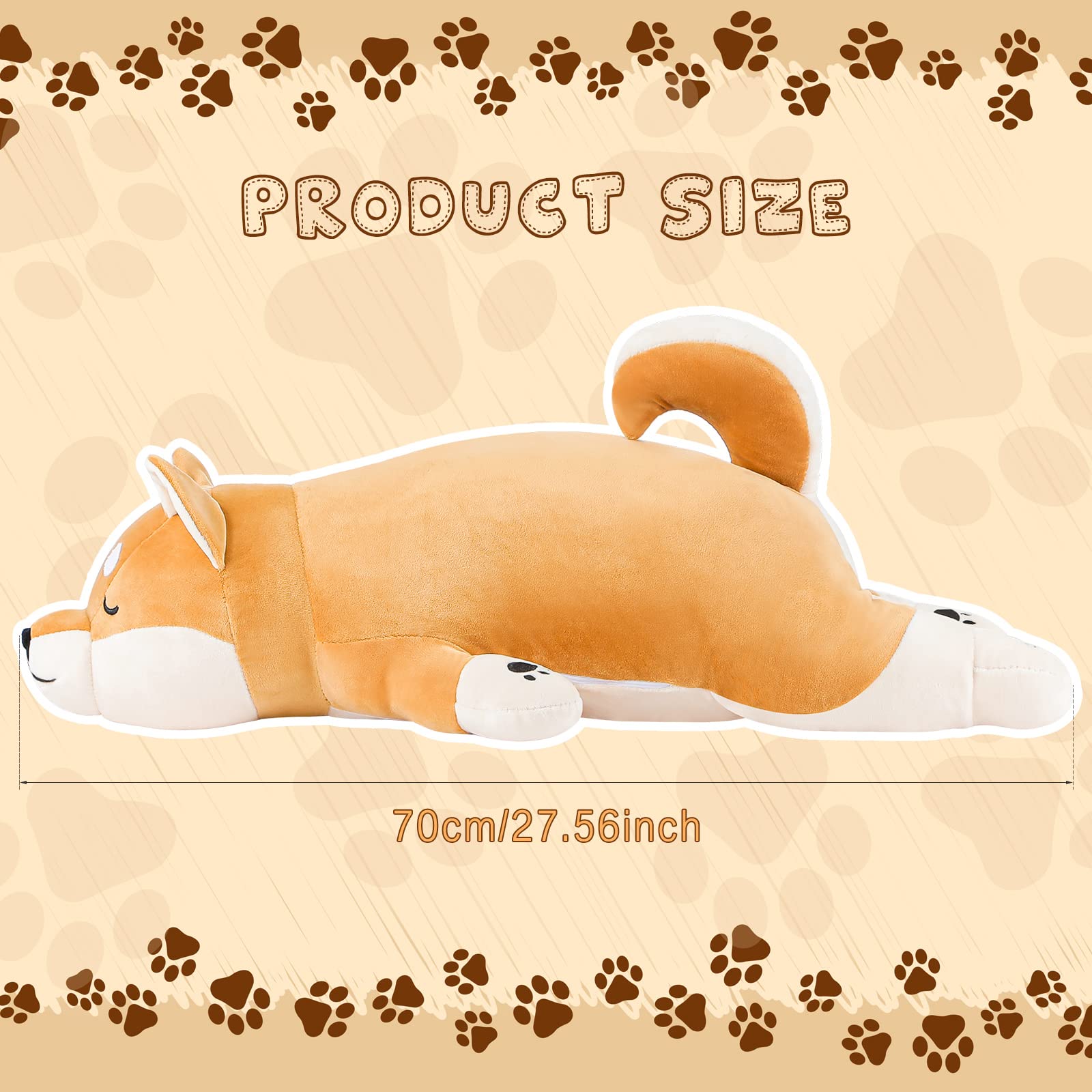 Foto 3 pulgar | Peluche Queekay Shiba Inu Dog De 70 Cm Con Almohada Y Algodón Pp - Venta Internacional.