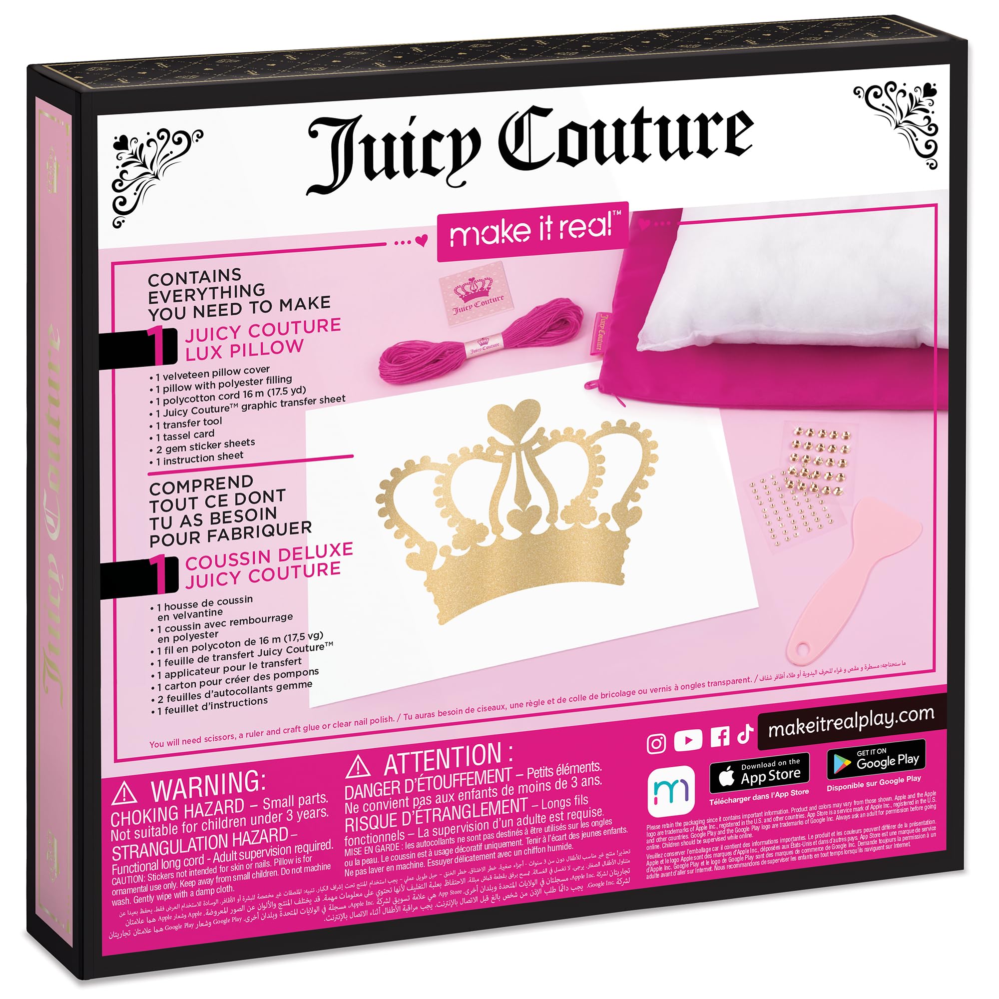 Foto 2 | Almohada Make It Real Juicy Couture Diy Para Niños Mayores De 8 Años - Venta Internacional.