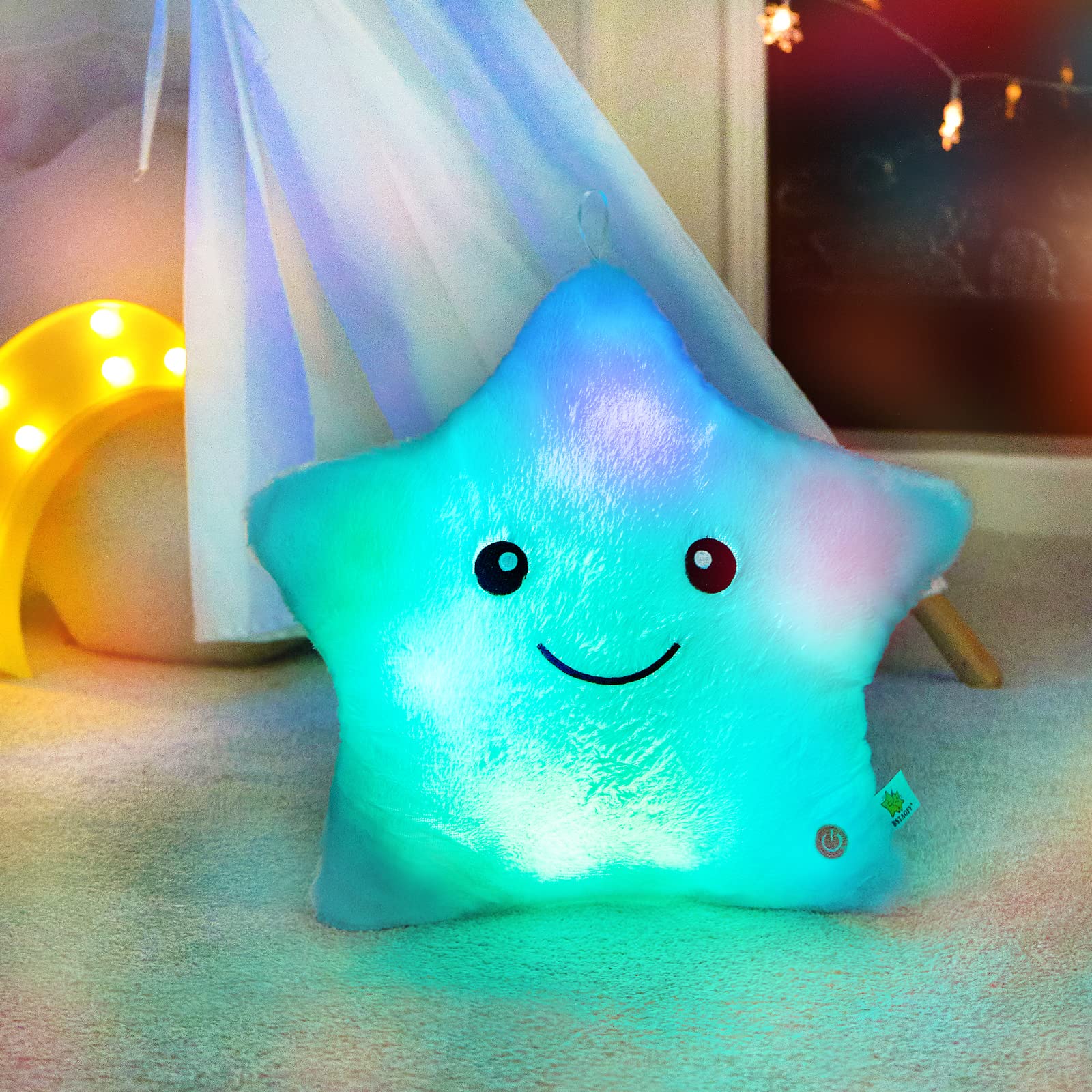 Foto 2 | Almohada Led De Felpa Wewill Twinkle Star Light Para Niños De 33 Cm - Venta Internacional.