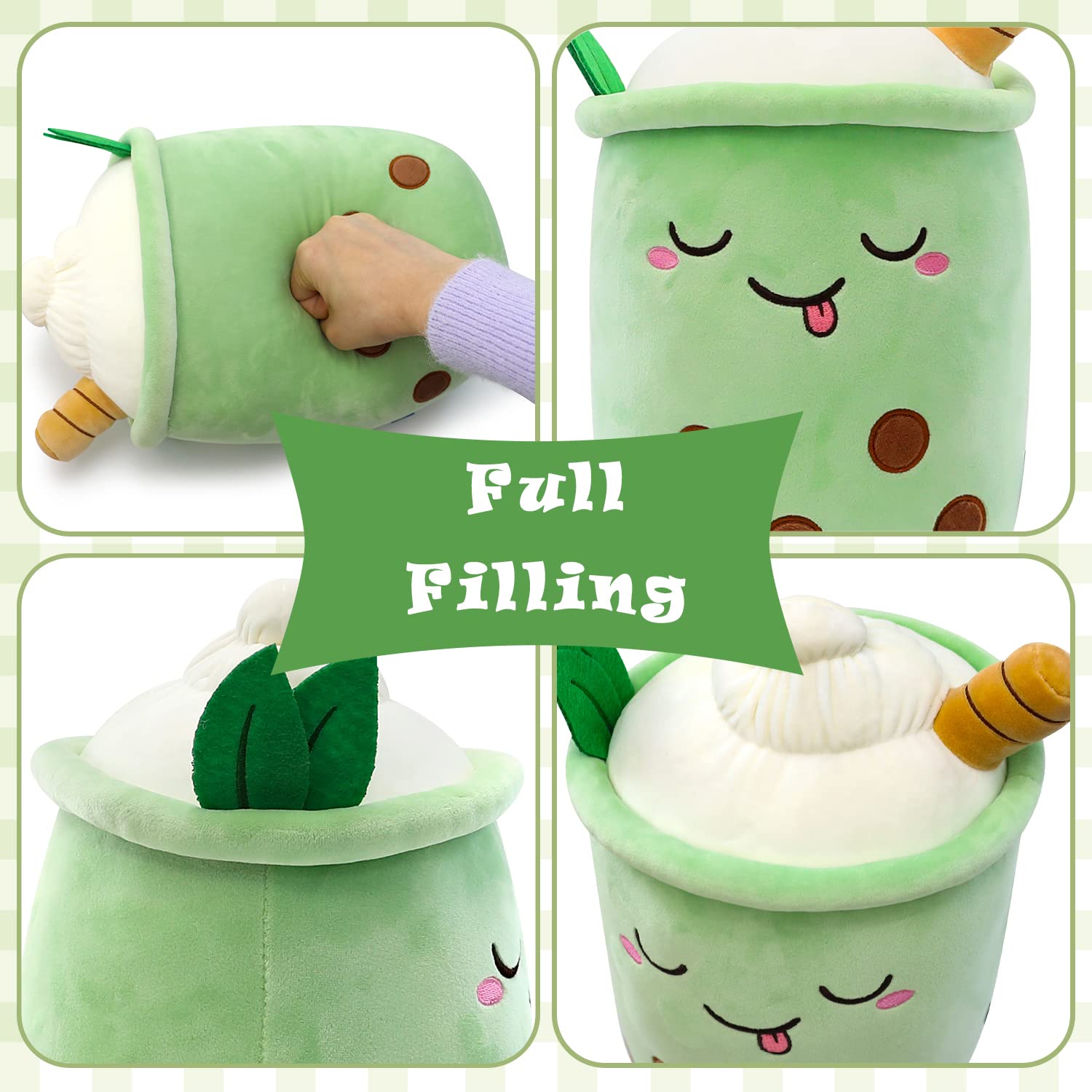 Foto 5 pulgar | Peluche Maikerry Boba Milk Tea Green De 35 Cm Para Niños Y Adultos - Venta Internacional.