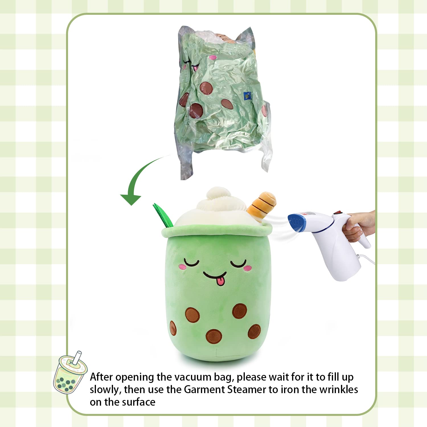 Foto 7 | Peluche Maikerry Boba Milk Tea Green De 35 Cm Para Niños Y Adultos - Venta Internacional.