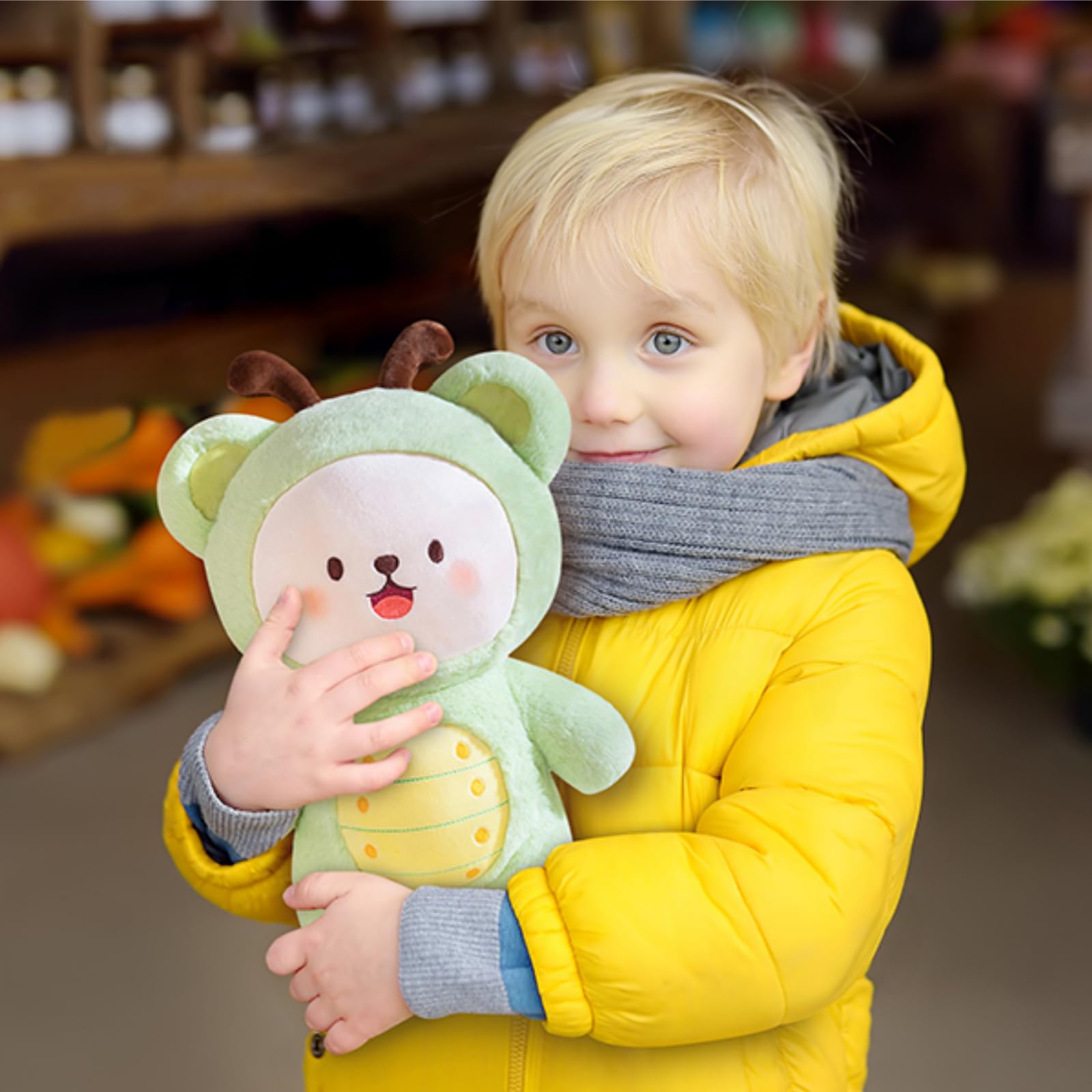 Foto 3 pulgar | Almohada De Peluche Con Forma De Melocotón Y Abeja, 23 Cm, De Regalo Para Niños - Venta Internacional.