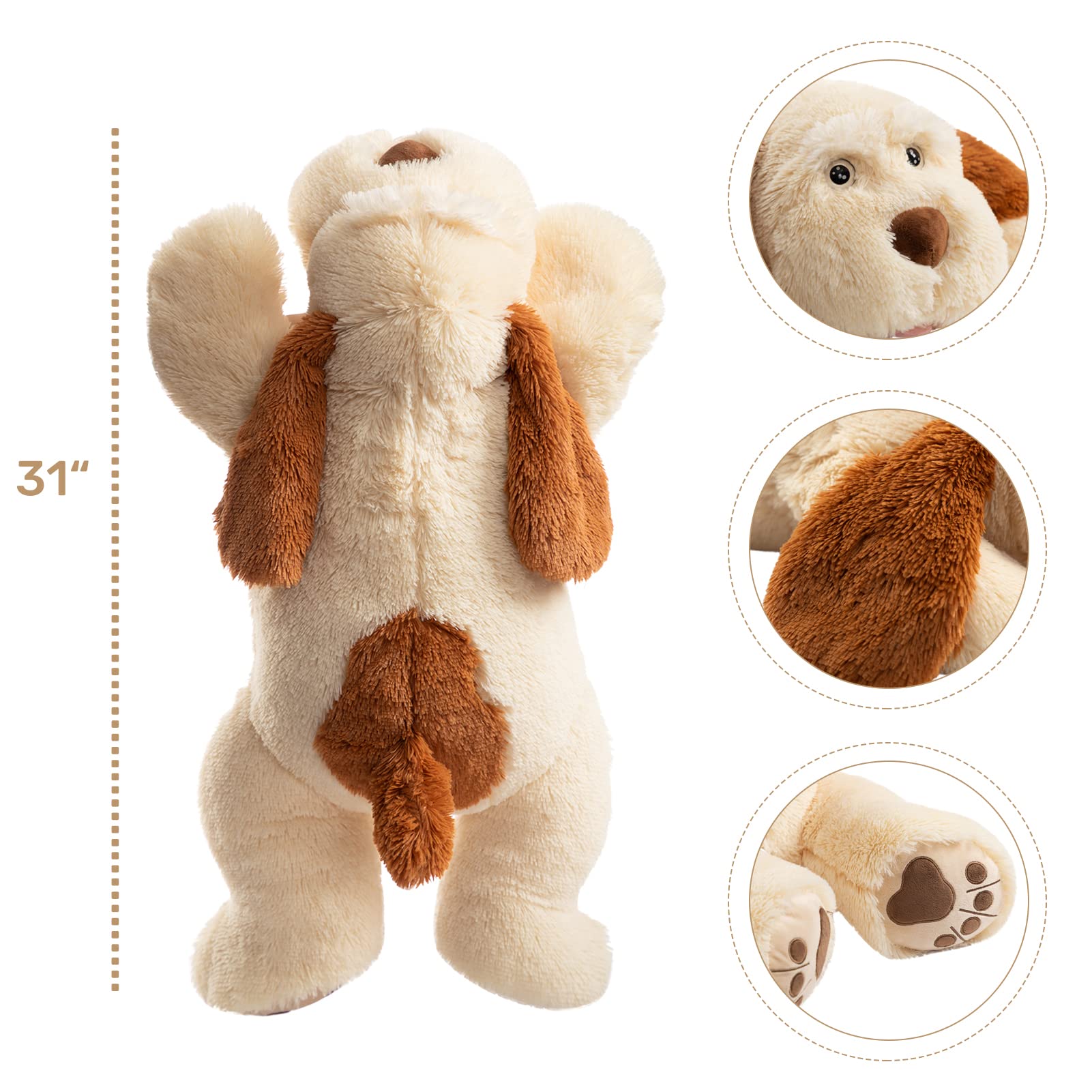 Foto 6 pulgar | Almohada De Peluche Para Perros Hollyhome Big Puppy 80 Cm, Color Beige - Venta Internacional.