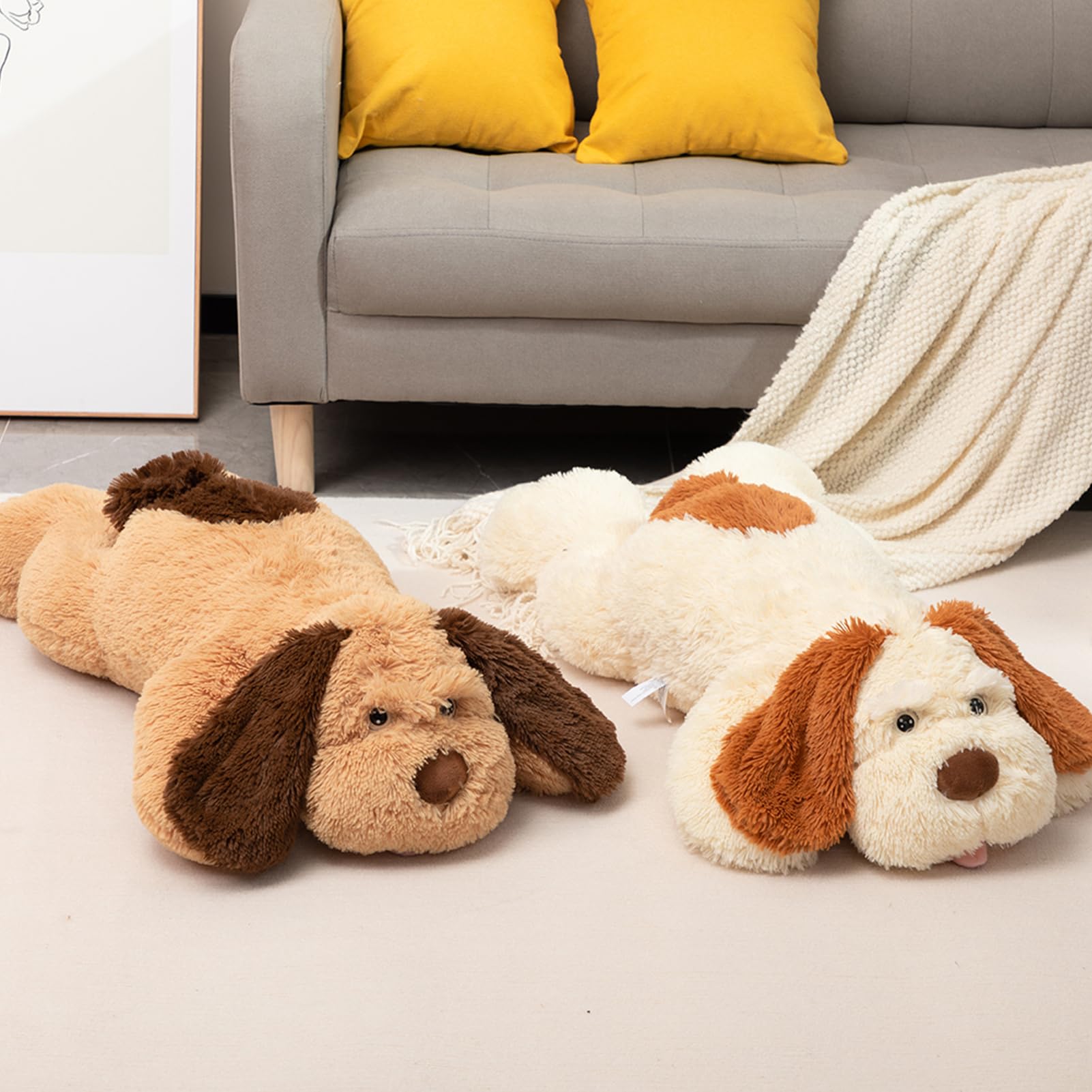 Foto 8 pulgar | Almohada De Peluche Para Perros Hollyhome Big Puppy 80 Cm, Color Beige - Venta Internacional.