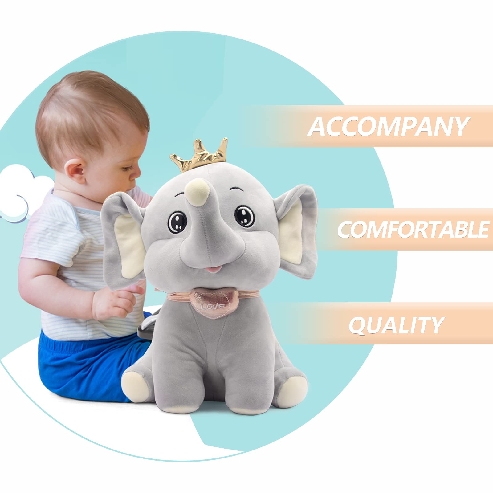 Foto 4 pulgar | Peluche Con Forma De Elefante, 35 Cm, Gris, Para Niños - Venta Internacional.