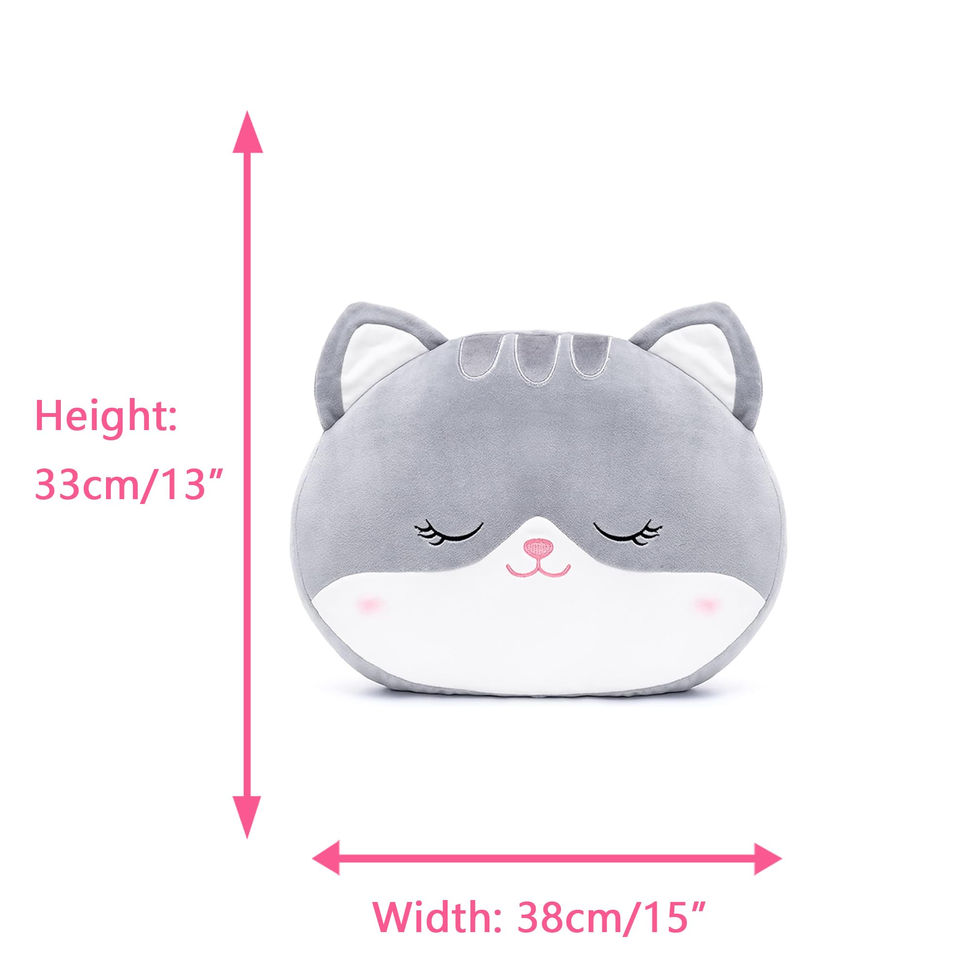 Foto 3 pulgar | Almohada De Felpa Con Forma De Gato Para Niños Lazada Grey, 38 Cm - Venta Internacional.