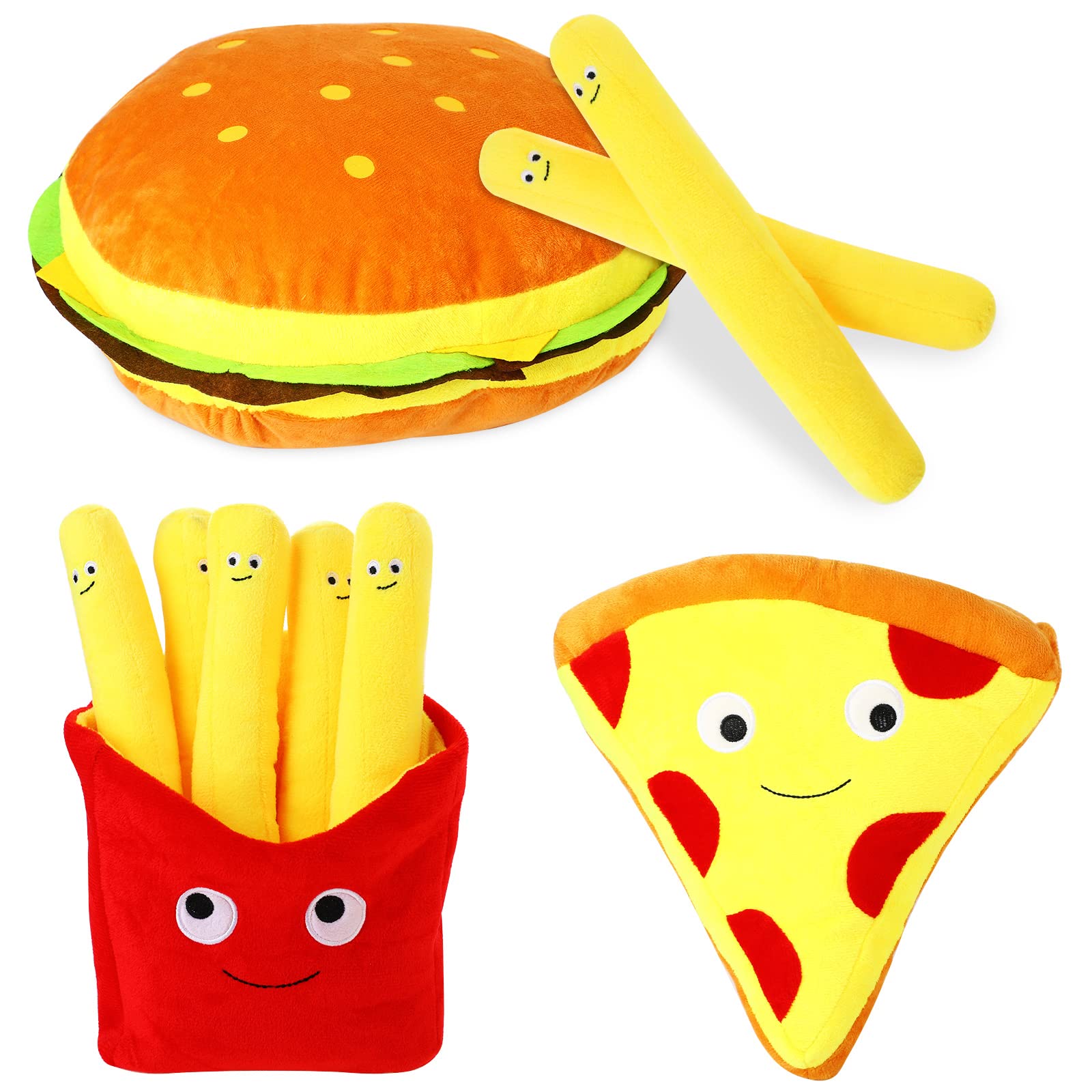 Foto 1 | Juguete De Peluche Yookeer Relleno De Comida, 3 Unidades Con Pizza Y Hamburguesa Frita - Venta Internacional.