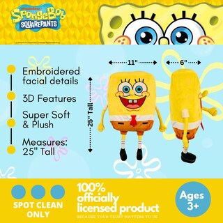 Foto 2 | Pañuelo De Peluche Cuddle Pillow Buddy Franco Bob Esponja - Venta Internacional.