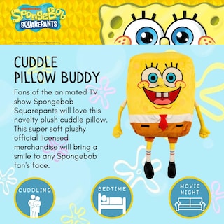 Foto 3 | Pañuelo De Peluche Cuddle Pillow Buddy Franco Bob Esponja - Venta Internacional.