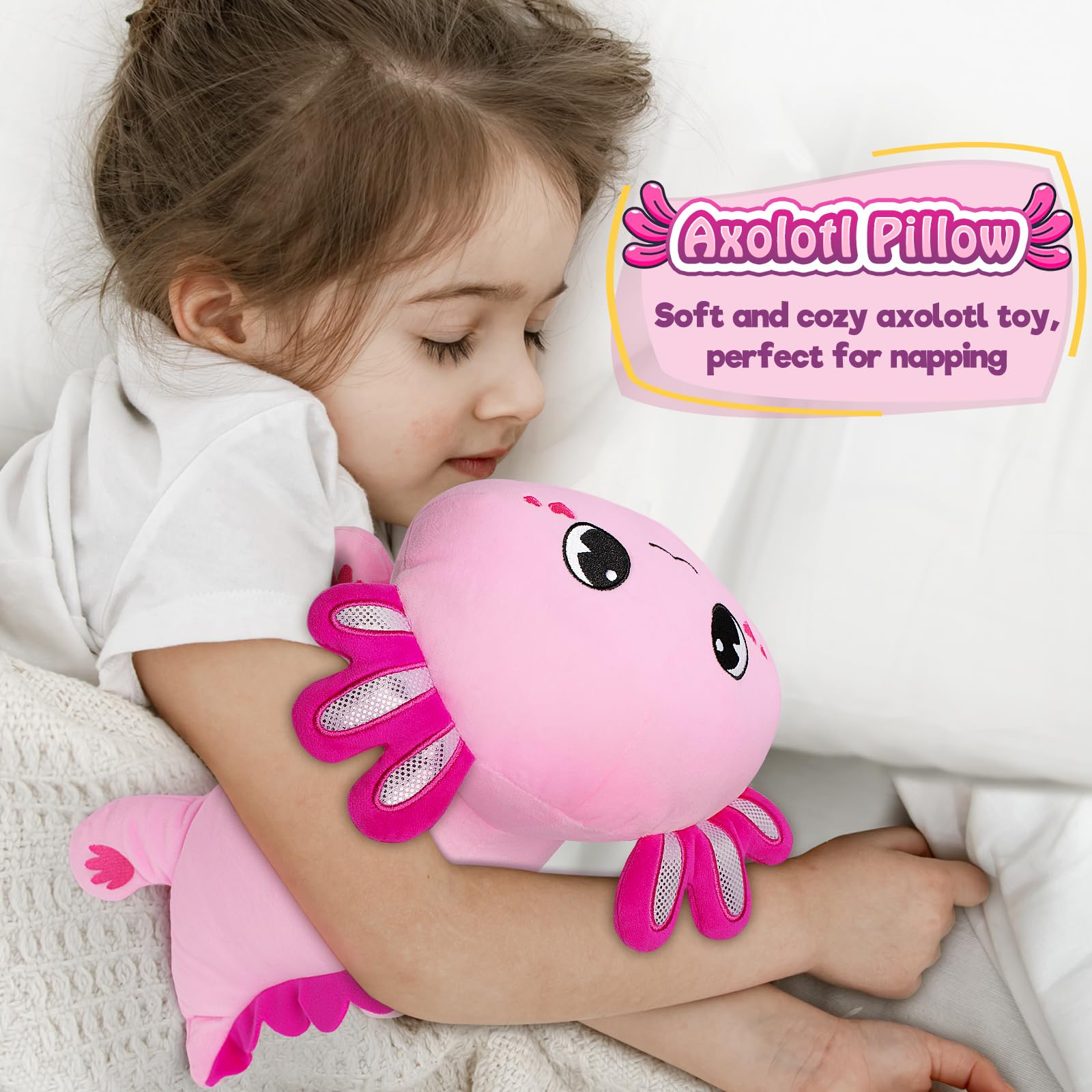 Foto 7 pulgar | Almohada De Peluche Officygnet Axolotl De 33 Cm, Suave, Con Forma De Animal De Peluche - Venta Internacional.