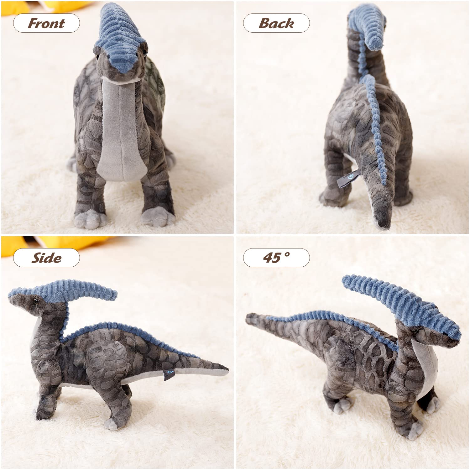 Foto 3 pulgar | Juguete De Peluche Con Dinosaurolophus, Dinosaurolophus, 16 Pulgadas, Auluda, Gris - Venta Internacional.