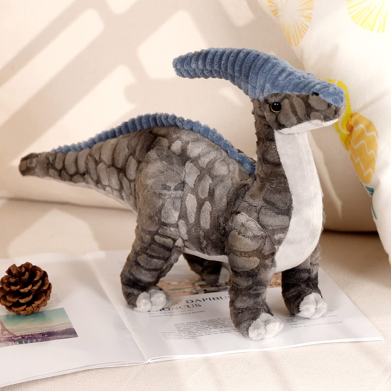 Foto 4 pulgar | Juguete De Peluche Con Dinosaurolophus, Dinosaurolophus, 16 Pulgadas, Auluda, Gris - Venta Internacional.