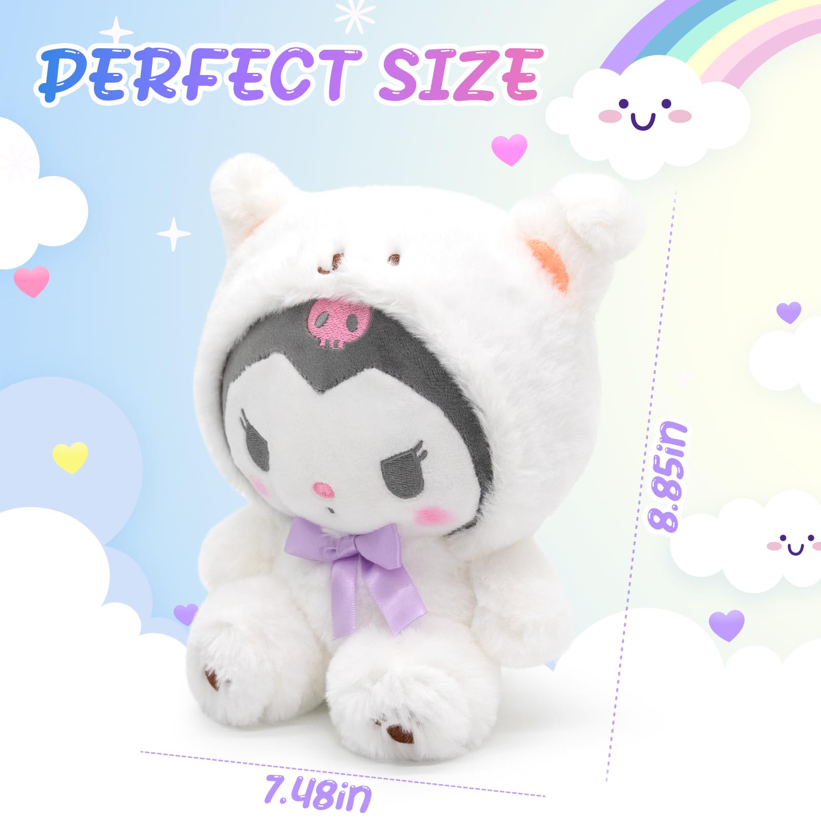 Foto 2 | Muñeca De Peluche Maikerry Kawaii Anime 20 Cm Purple Kuro Para Niñas - Venta Internacional.