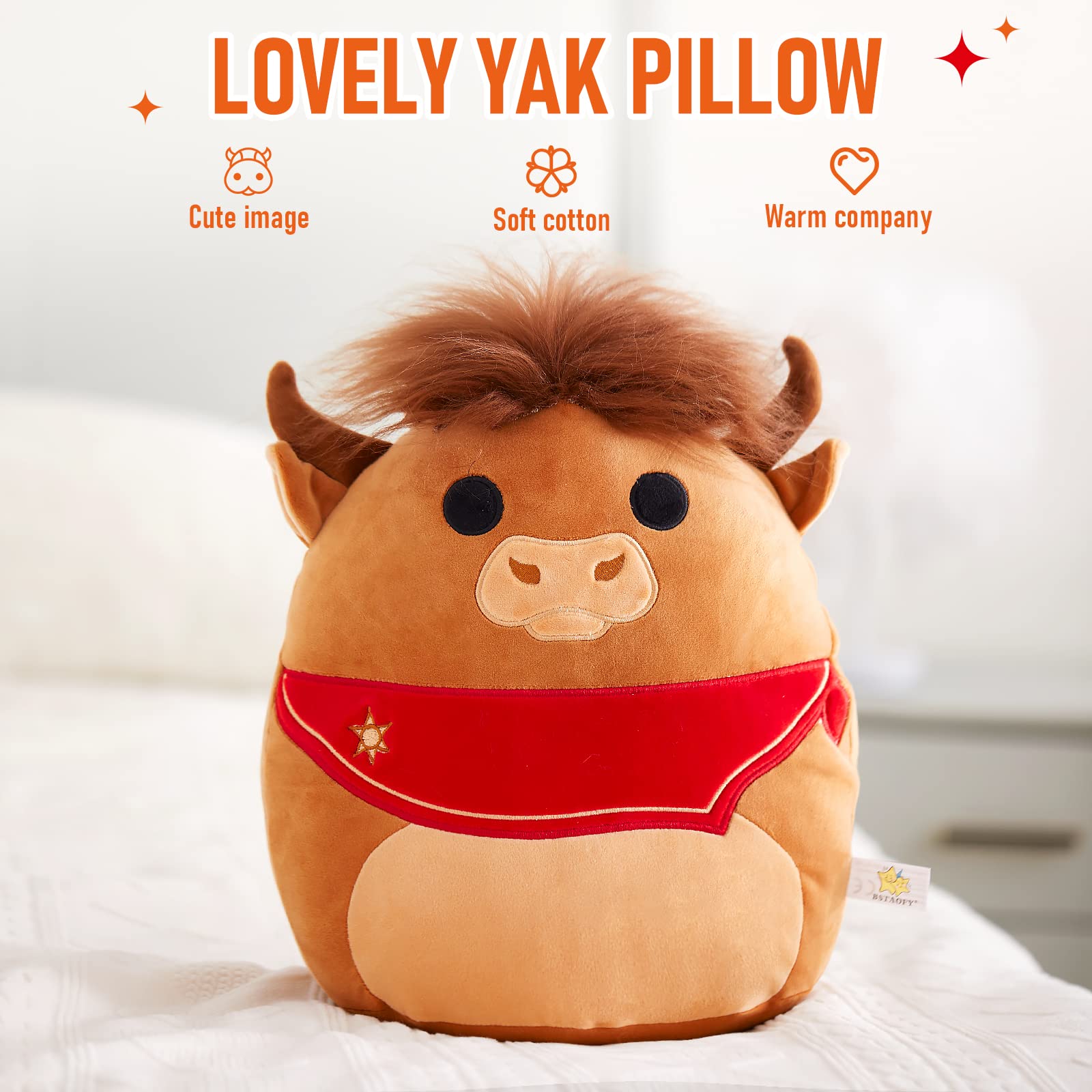 Foto 3 pulgar | Almohada De Felpa Bstaofy De Las Tierras Altas Escocesas Con Forma De Vaca, Vaquero Y Yak, 33 Cm - Venta Internacional.