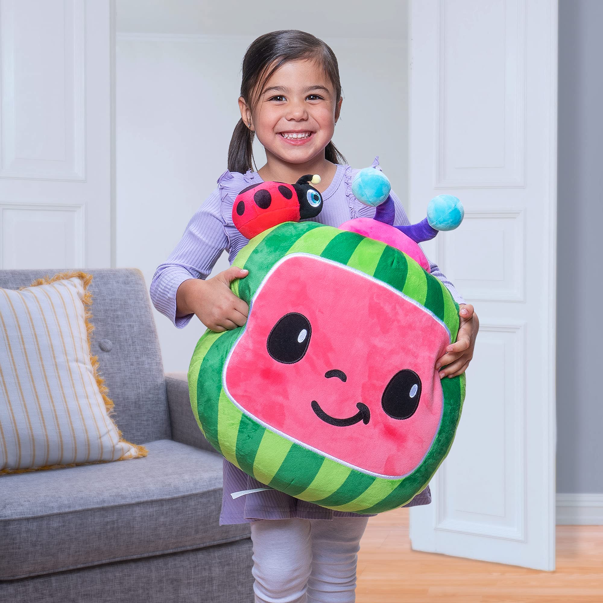 Foto 8 pulgar | Almohada De Felpa Cocomelon De 45 Cm, Suave Y Cómoda Para Niños - Venta Internacional.