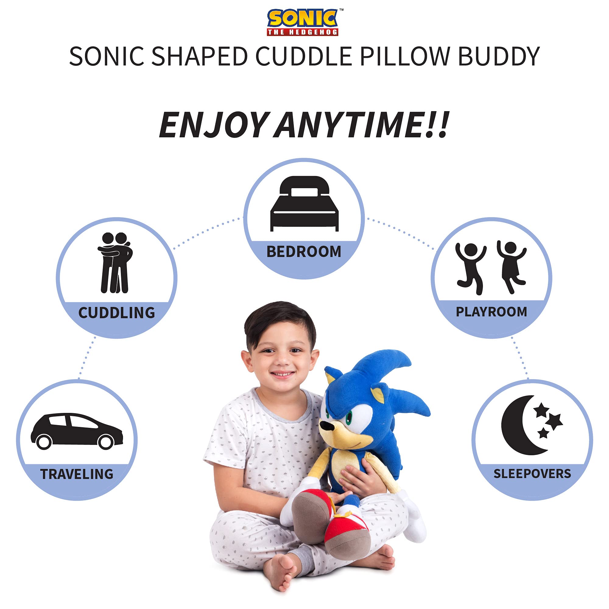 Foto 4 pulgar | Cojín De Peluche Buddy Franco Sonic The Hedgehog 56 Cm - Venta Internacional.