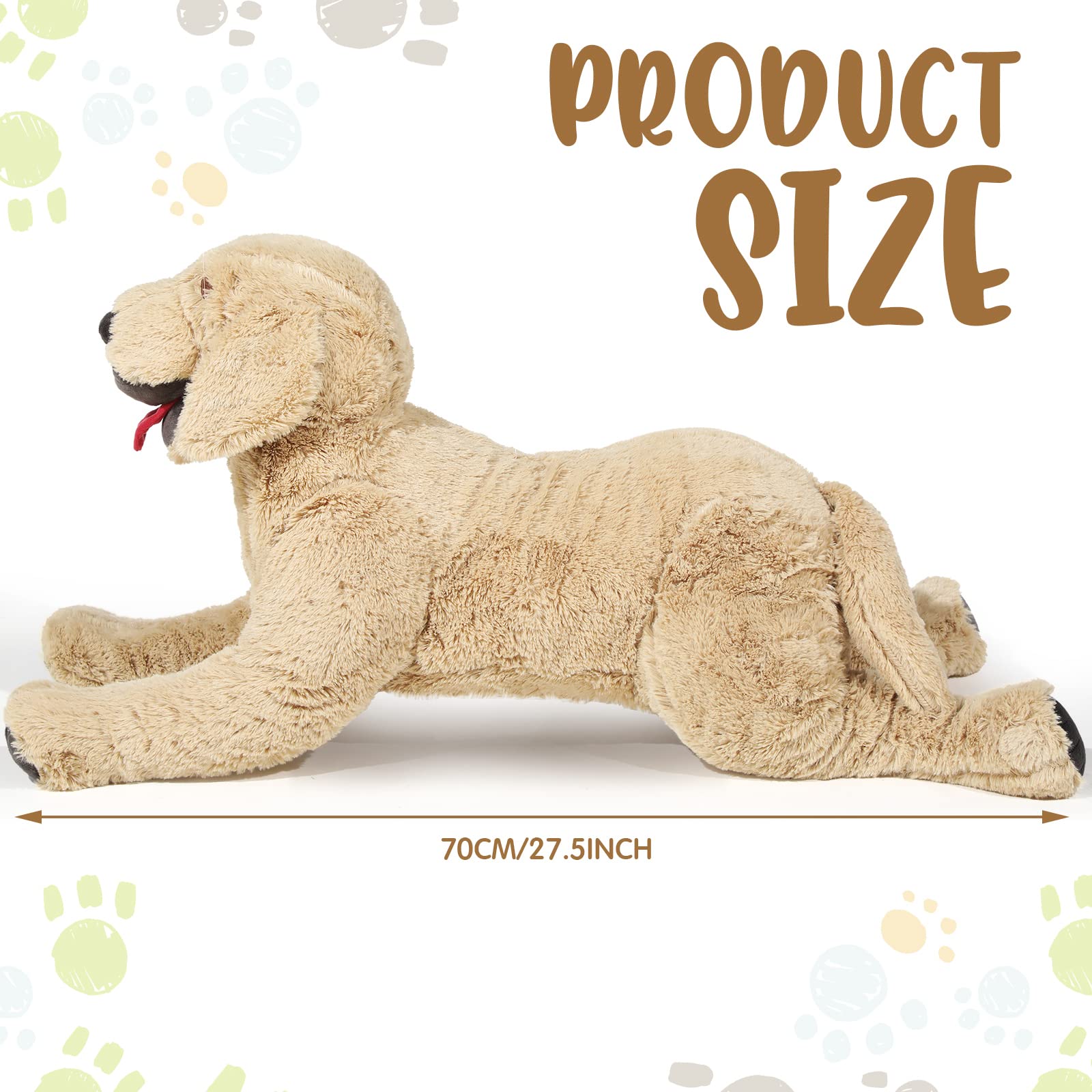 Foto 4 pulgar | Peluche Geosar Dog Labrador Fluffy, 85 Cm, Dorado - Venta Internacional.