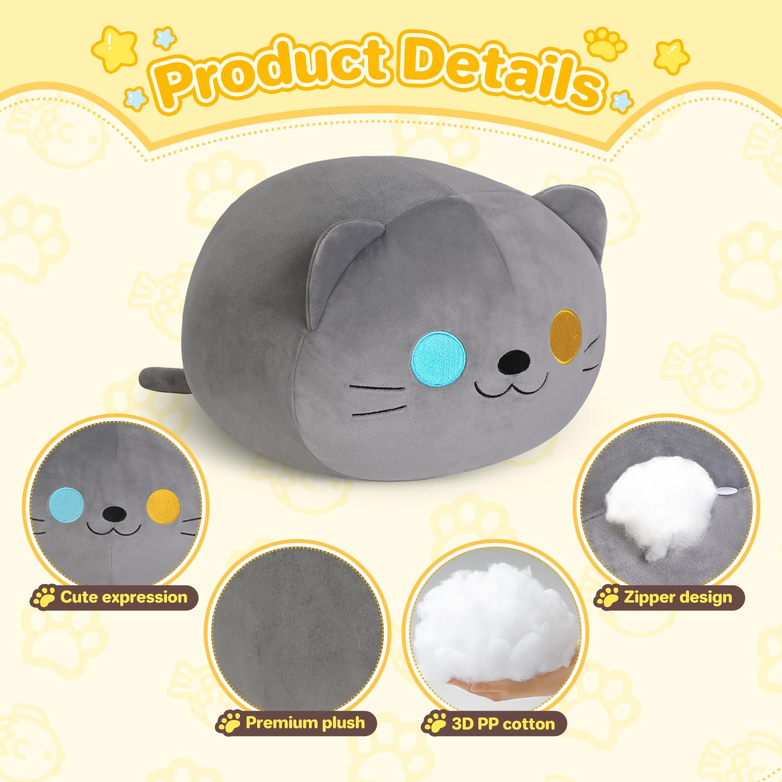 Foto 6 pulgar | Almohada De Peluche Kmuysl Cat Plushies Toys Kawaii - Venta Internacional.