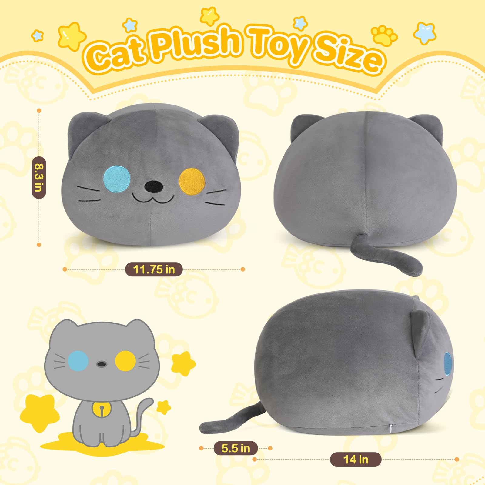 Foto 7 pulgar | Almohada De Peluche Kmuysl Cat Plushies Toys Kawaii - Venta Internacional.