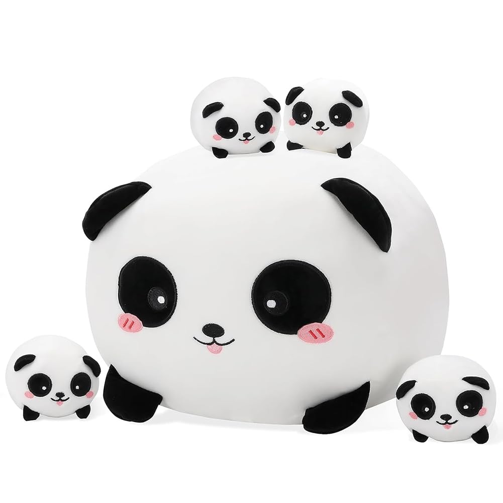 Peluche Snowolf Panda Mommy Con 4 Piezas Para Bebés Pequeños De 40 Cm - Venta Internacional. $2,074