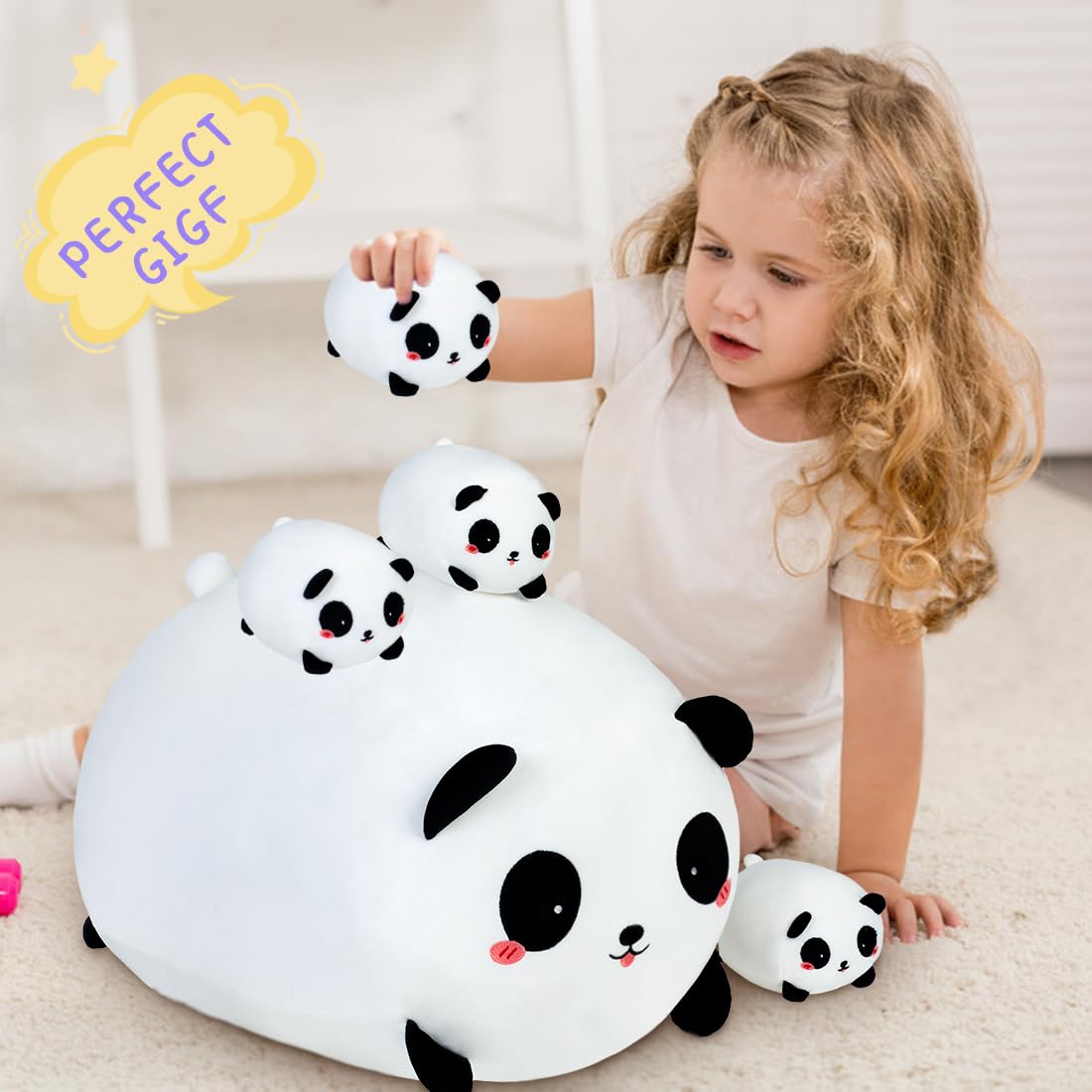 Foto 4 pulgar | Peluche Snowolf Panda Mommy Con 4 Piezas Para Bebés Pequeños De 40 Cm - Venta Internacional.