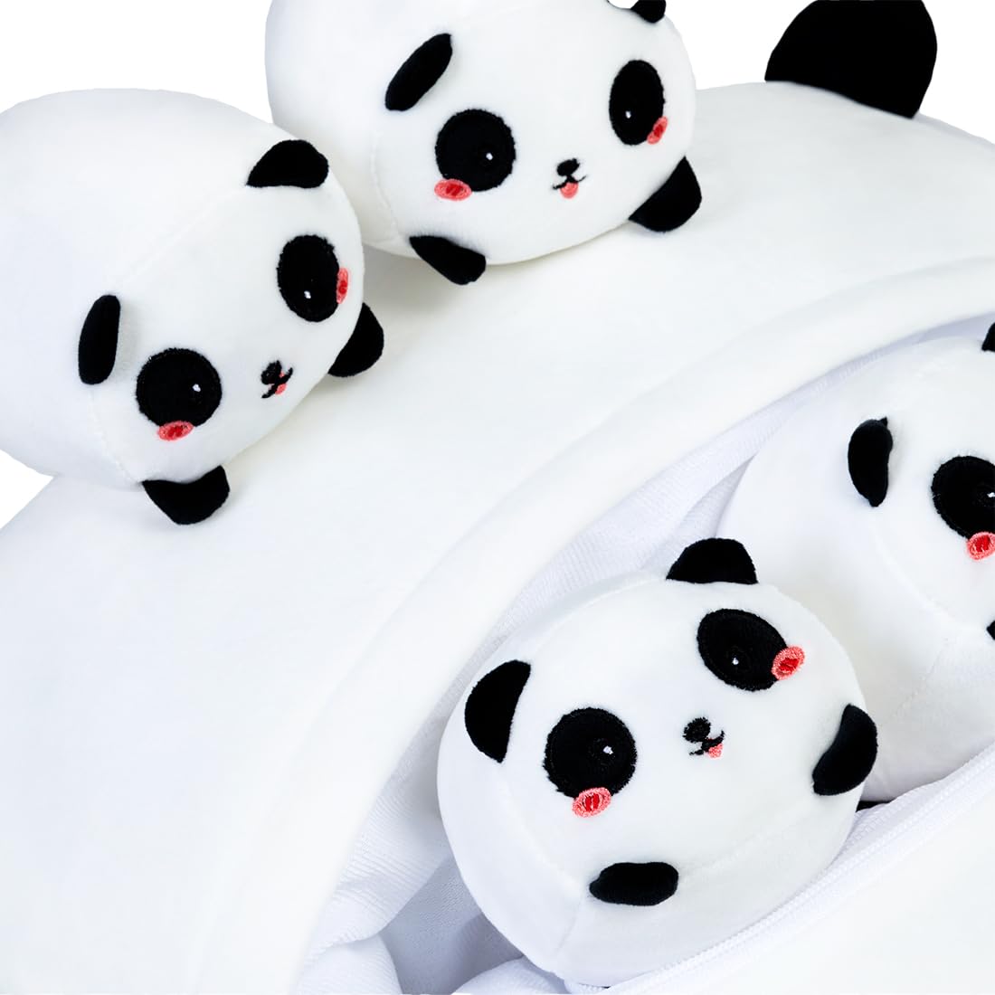 Foto 6 pulgar | Peluche Snowolf Panda Mommy Con 4 Piezas Para Bebés Pequeños De 40 Cm - Venta Internacional.