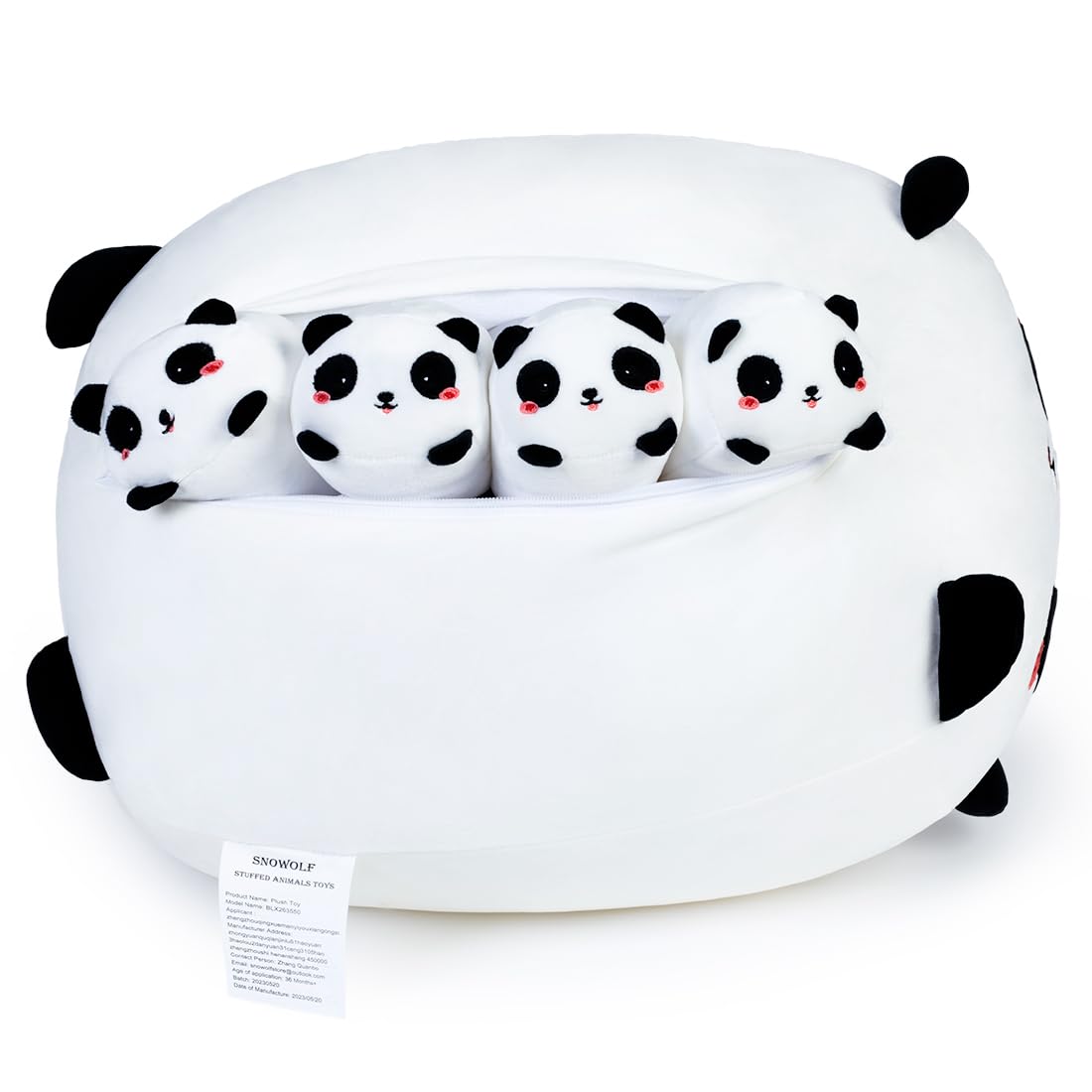 Foto 8 pulgar | Peluche Snowolf Panda Mommy Con 4 Piezas Para Bebés Pequeños De 40 Cm - Venta Internacional.