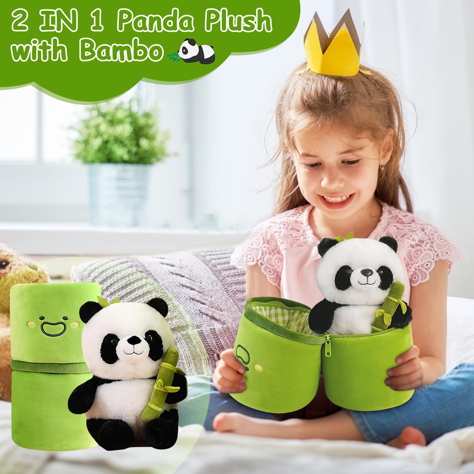 Foto 3 pulgar | Peluche De Bambú Emoin Panda Con Forma De Animal De Peluche, 30 Cm, Con Almohada - Venta Internacional.