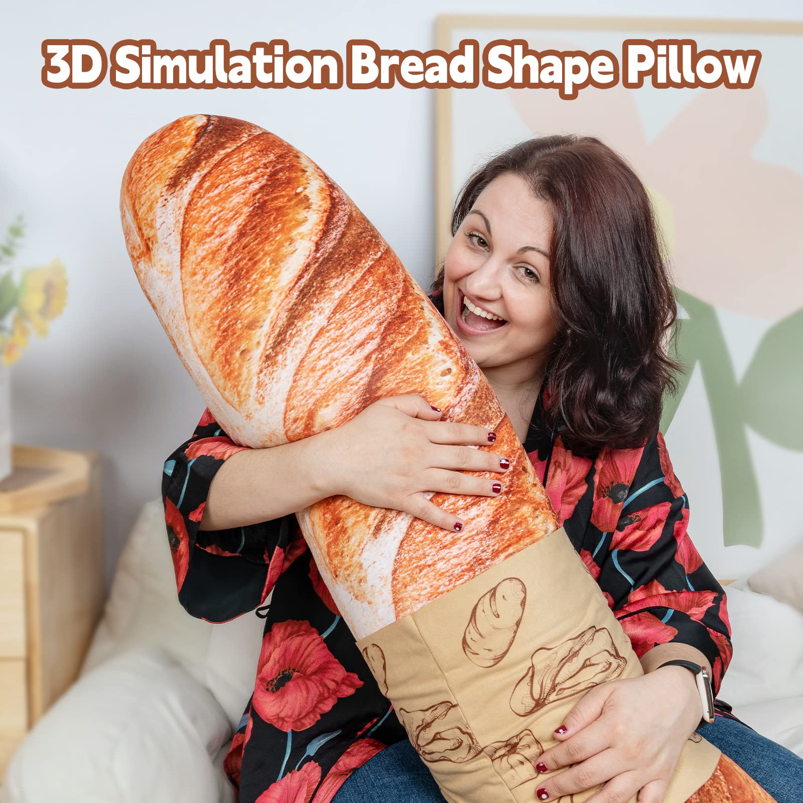 Foto 5 pulgar | Almohada De Felpa Mewaii Con Simulación 3d, Pan, Pan, Mantequilla, Tostadas - Venta Internacional.