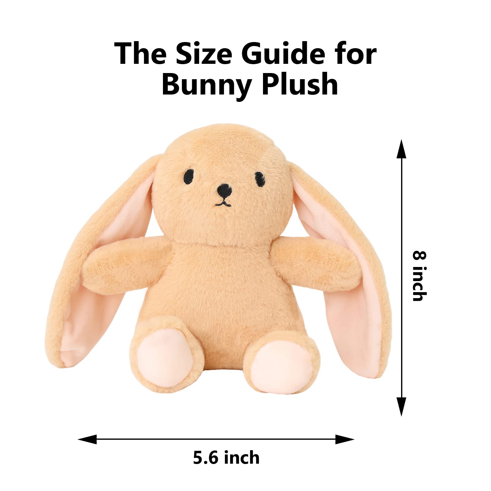 Foto 7 pulgar | Almohada De Peluche Sqeqe Bunny Plushie Para Niños De 20 Cm, Color Caqui - Venta Internacional.