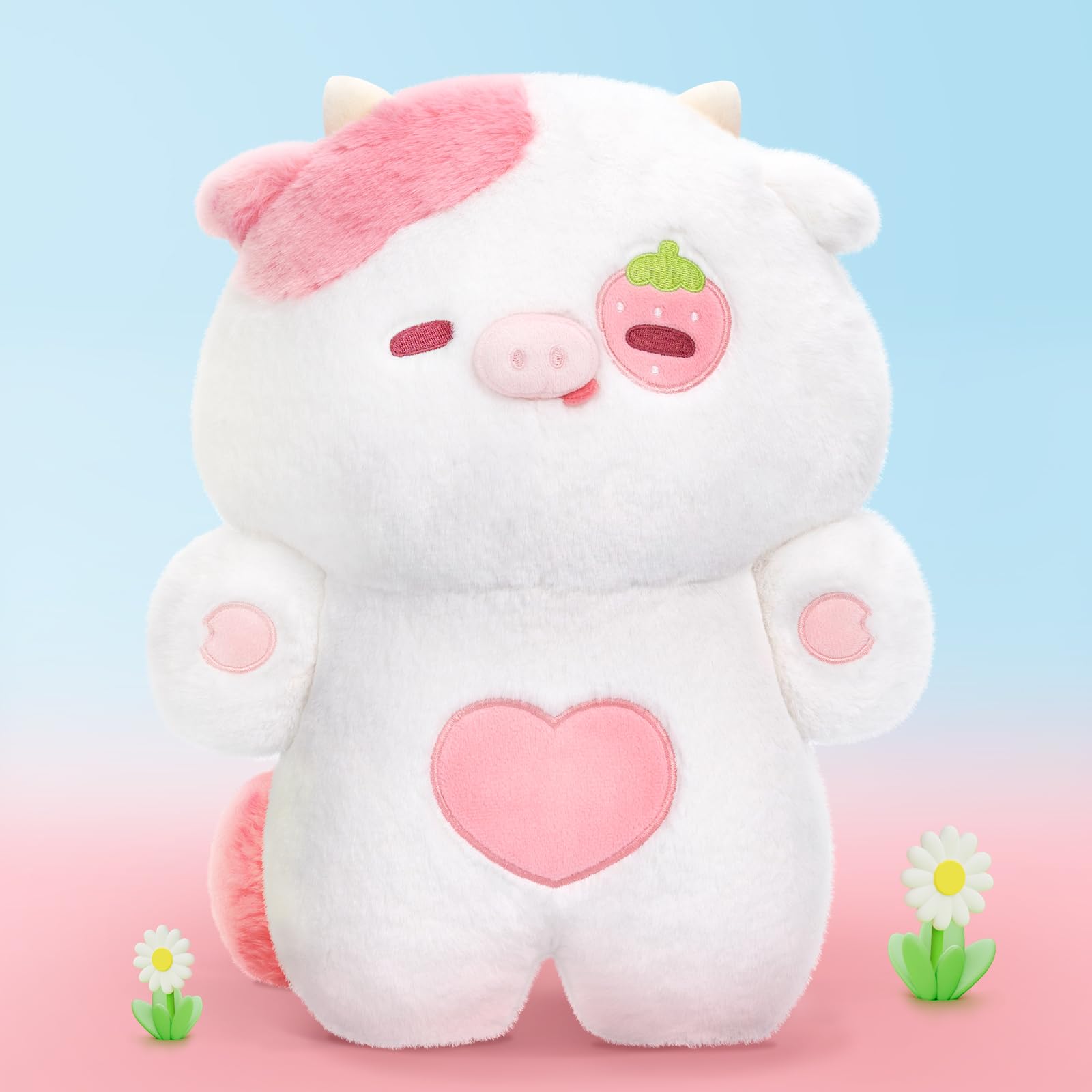 Almohada De Peluche Mewaii Strawberry Cow De 45 Cm - Venta Internacional.