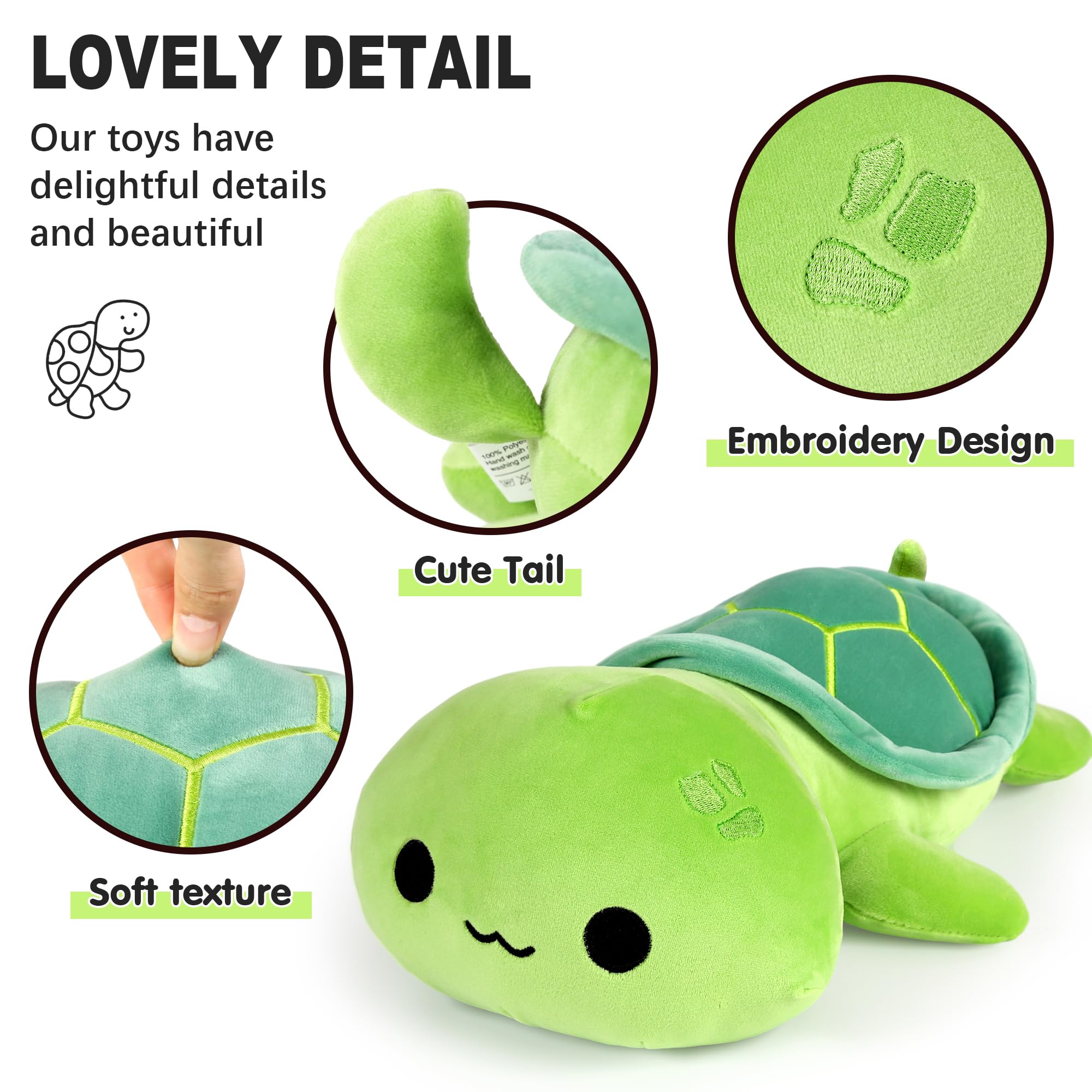 Foto 5 pulgar | Almohada Onsoyours De Peluche Con Forma De Tortuga Y Salamandra, 33 Cm - Venta Internacional.