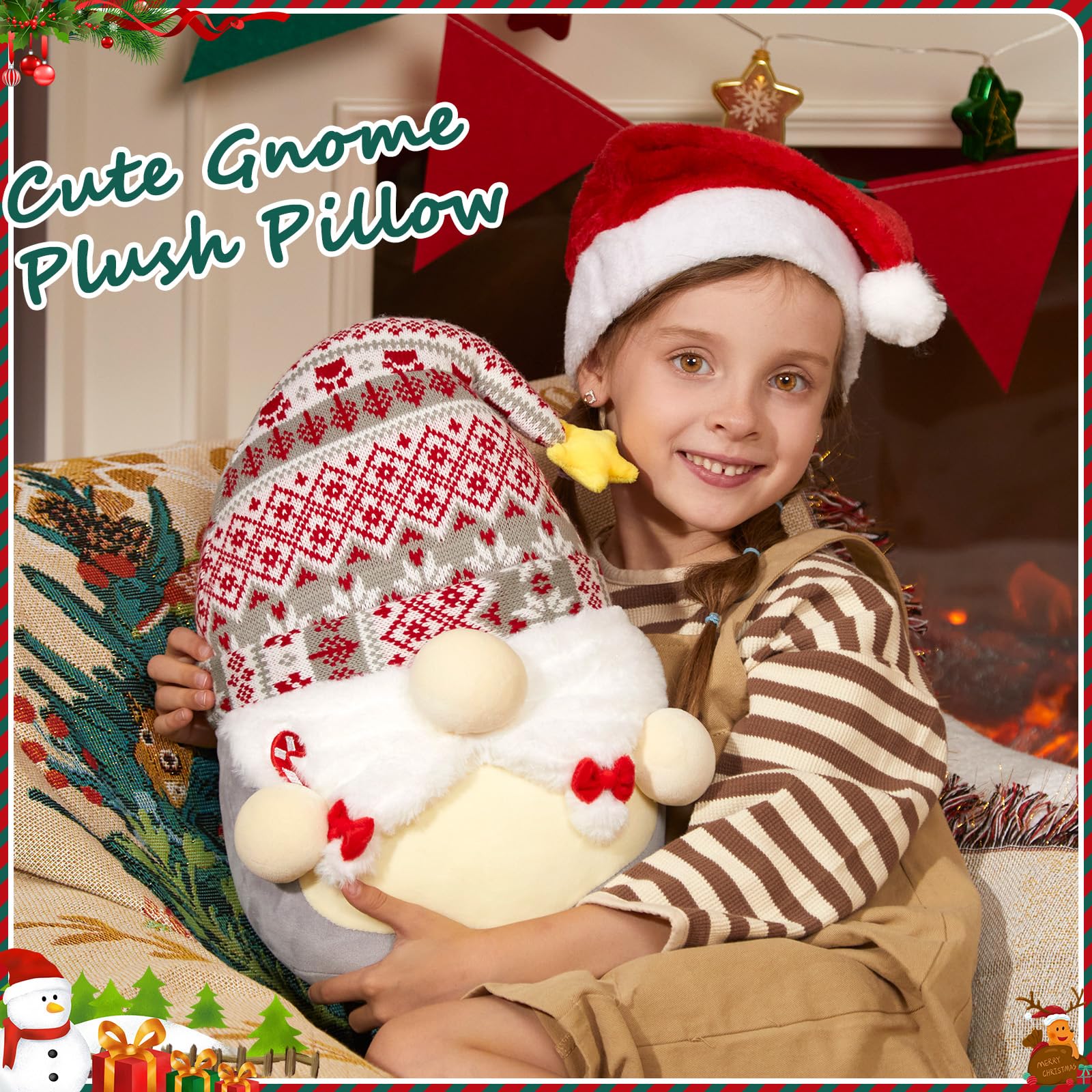 Foto 3 pulgar | Almohada De Felpa Wewill Christmas Gnome De 30 Cm Para Niños Pequeños - Venta Internacional.