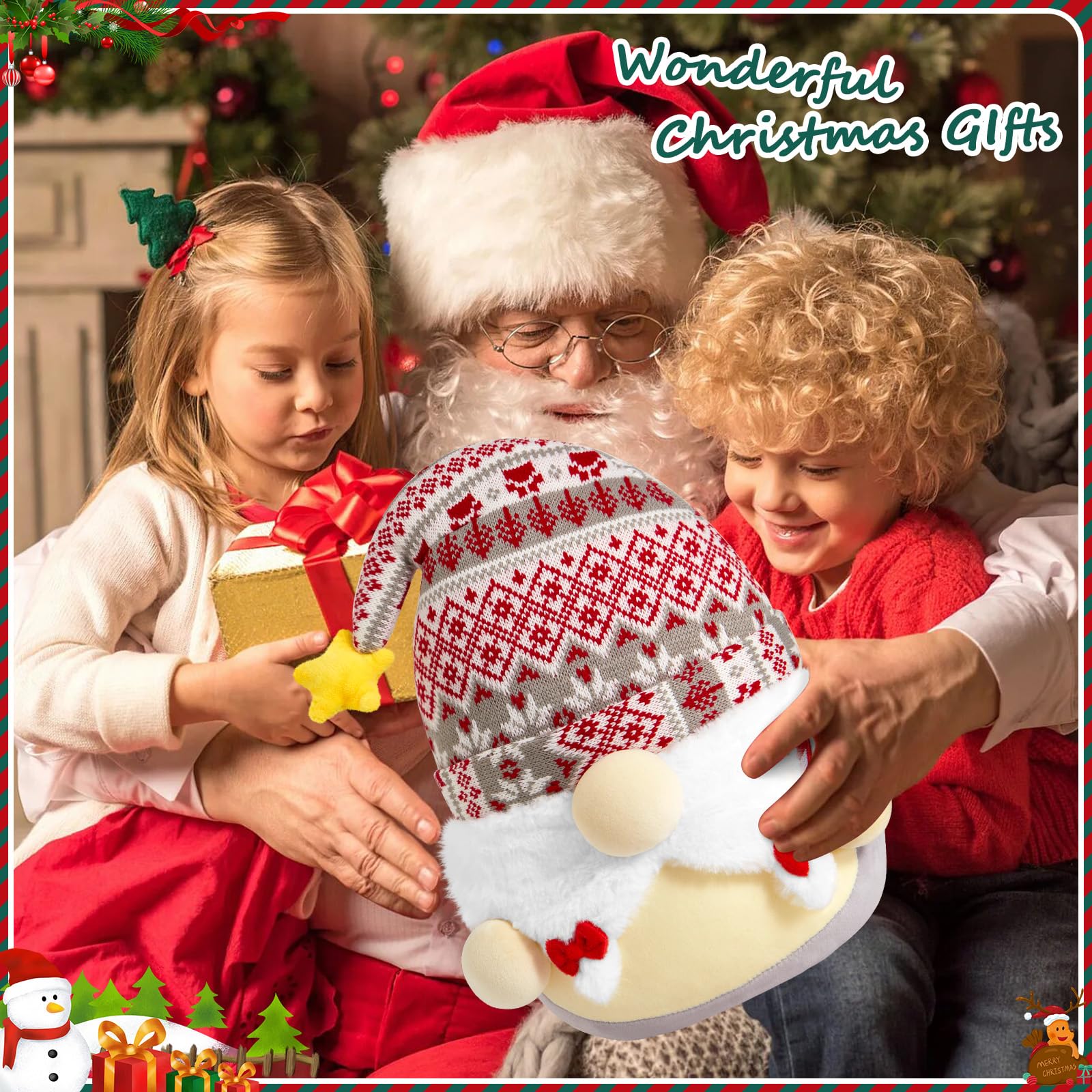 Foto 6 pulgar | Almohada De Felpa Wewill Christmas Gnome De 30 Cm Para Niños Pequeños - Venta Internacional.