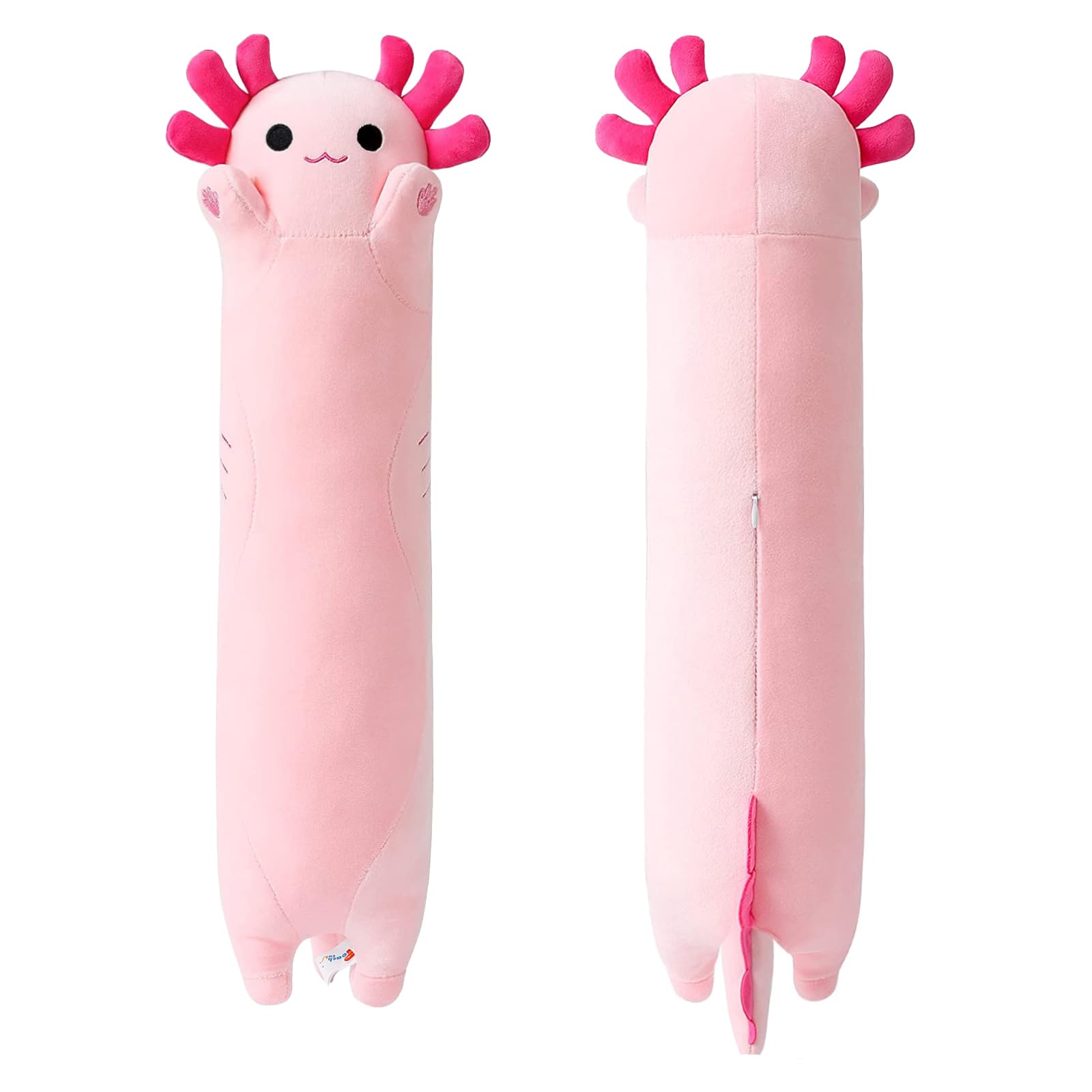 Foto 2 pulgar | Cojín De Peluche Axolotl Con Forma De Gato Melocotón, Rosa, Largo, 50 Cm - Venta Internacional.