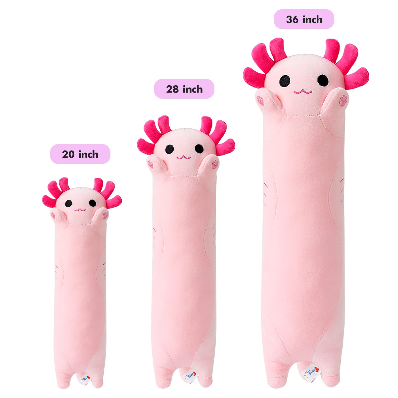 Foto 3 pulgar | Cojín De Peluche Axolotl Con Forma De Gato Melocotón, Rosa, Largo, 50 Cm - Venta Internacional.