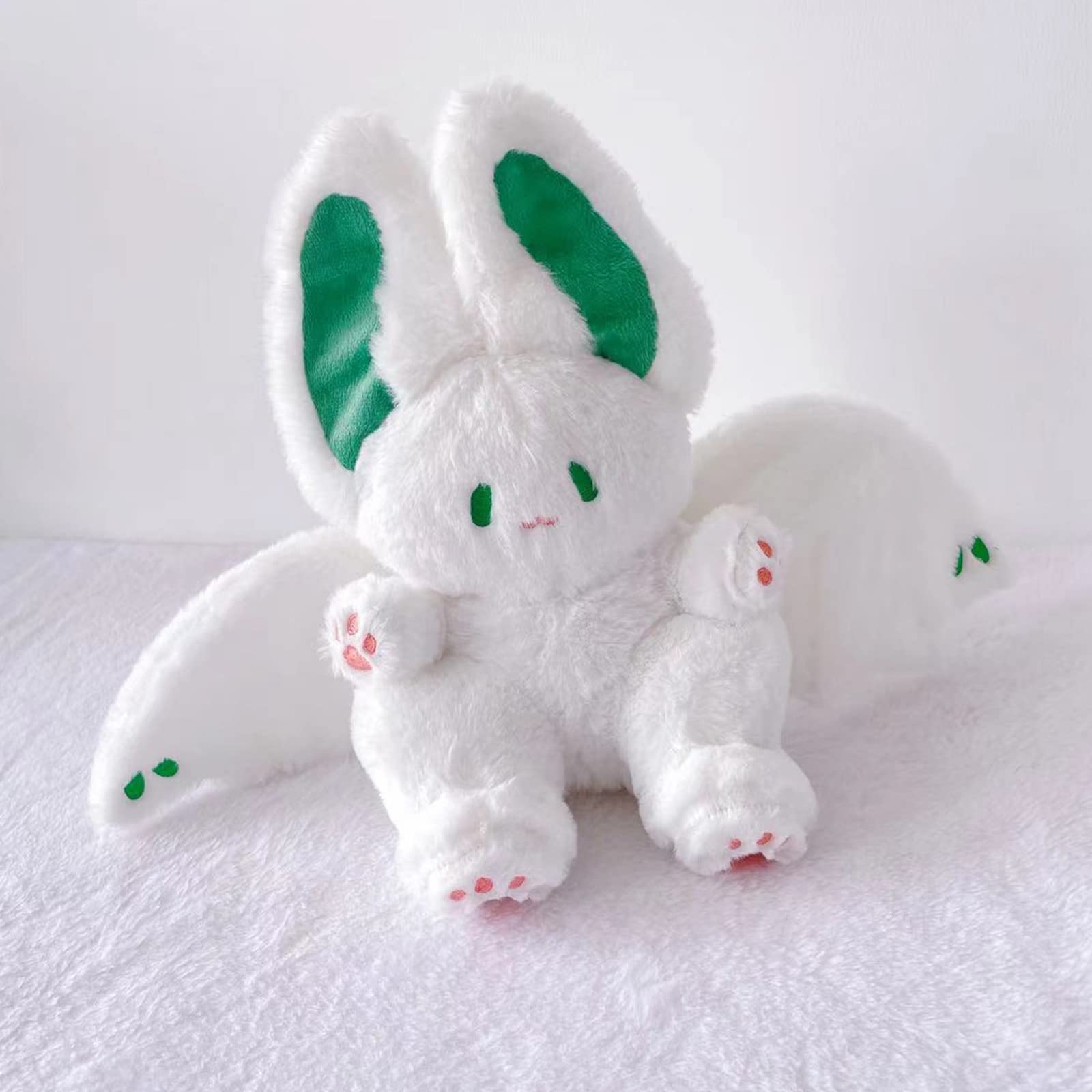 Foto 3 pulgar | Cojín De Peluche Con Forma De Gato Melocotón Con Forma De Conejito Murciélago, 30 Cm, Blanco, Para N - Venta Inter