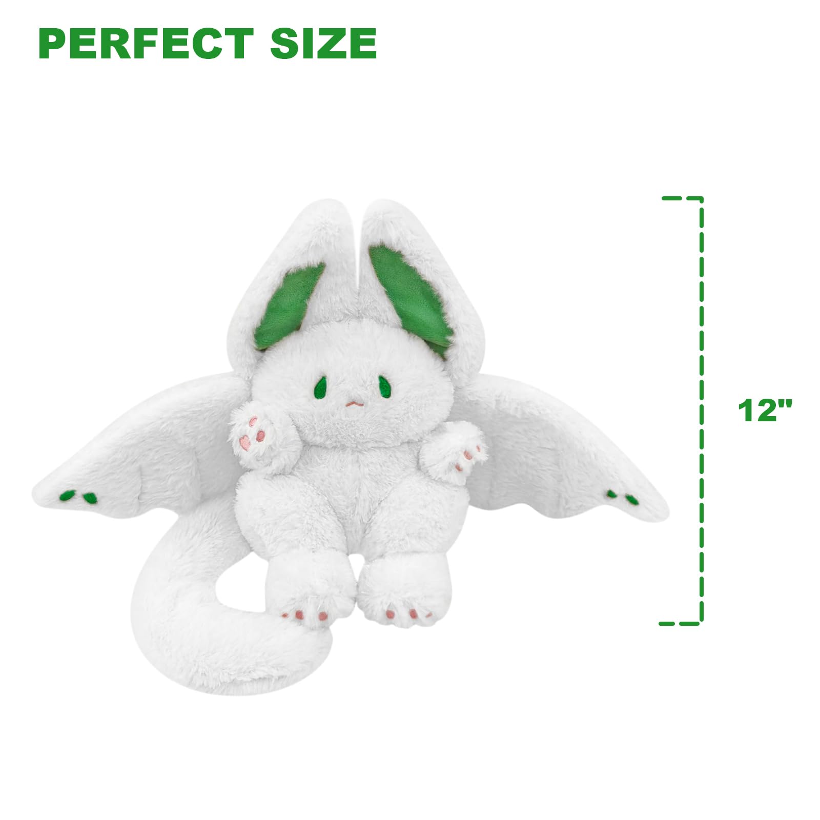 Foto 7 pulgar | Cojín De Peluche Con Forma De Gato Melocotón Con Forma De Conejito Murciélago, 30 Cm, Blanco, Para N - Venta Inter