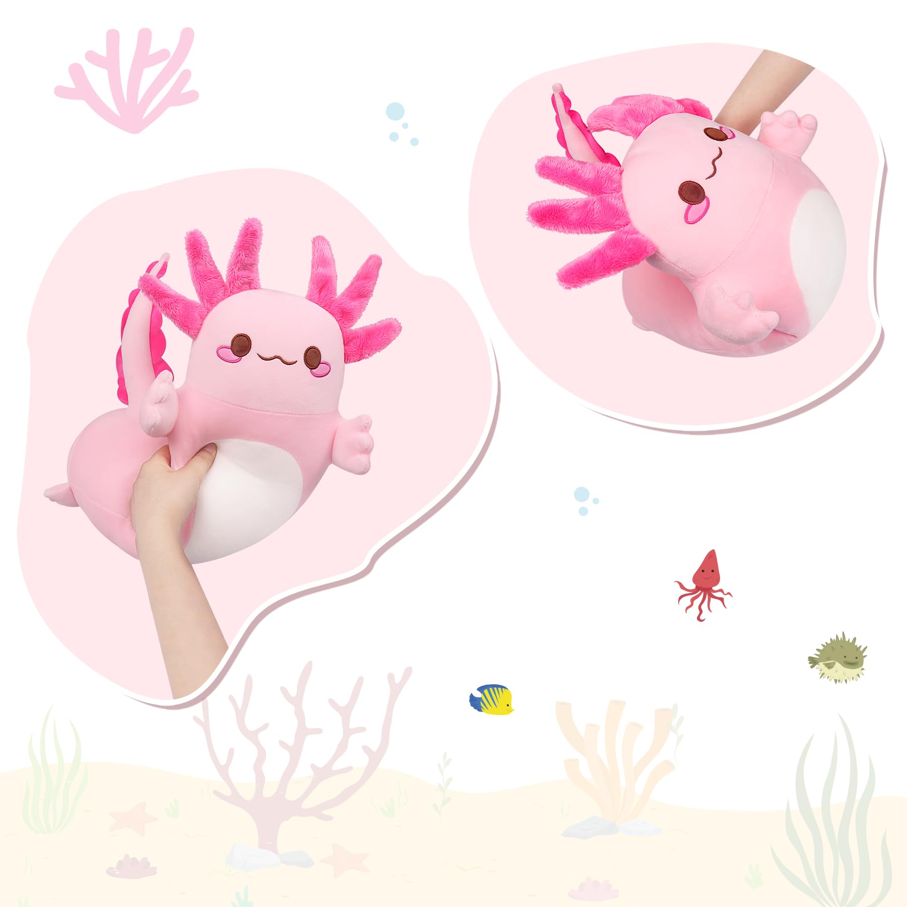 Foto 5 pulgar | Almohada De Felpa Auspicious Beginning Salamandrid Axolotl 50 Cm - Venta Internacional.