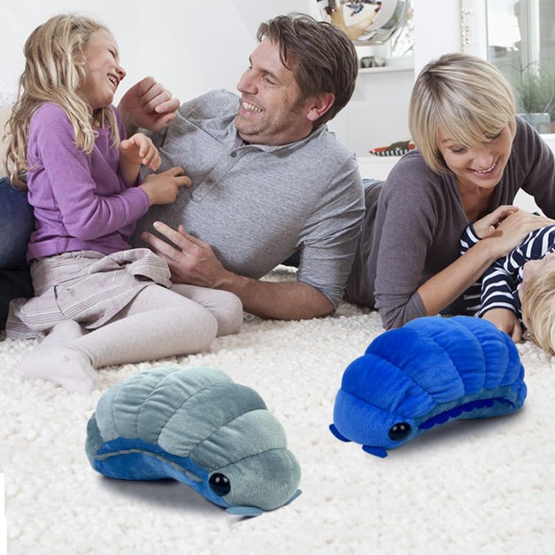 Foto 4 pulgar | Almohada De Peluche Con Forma De Insecto Isópodo, 35 Cm, Color Azul - Venta Internacional.