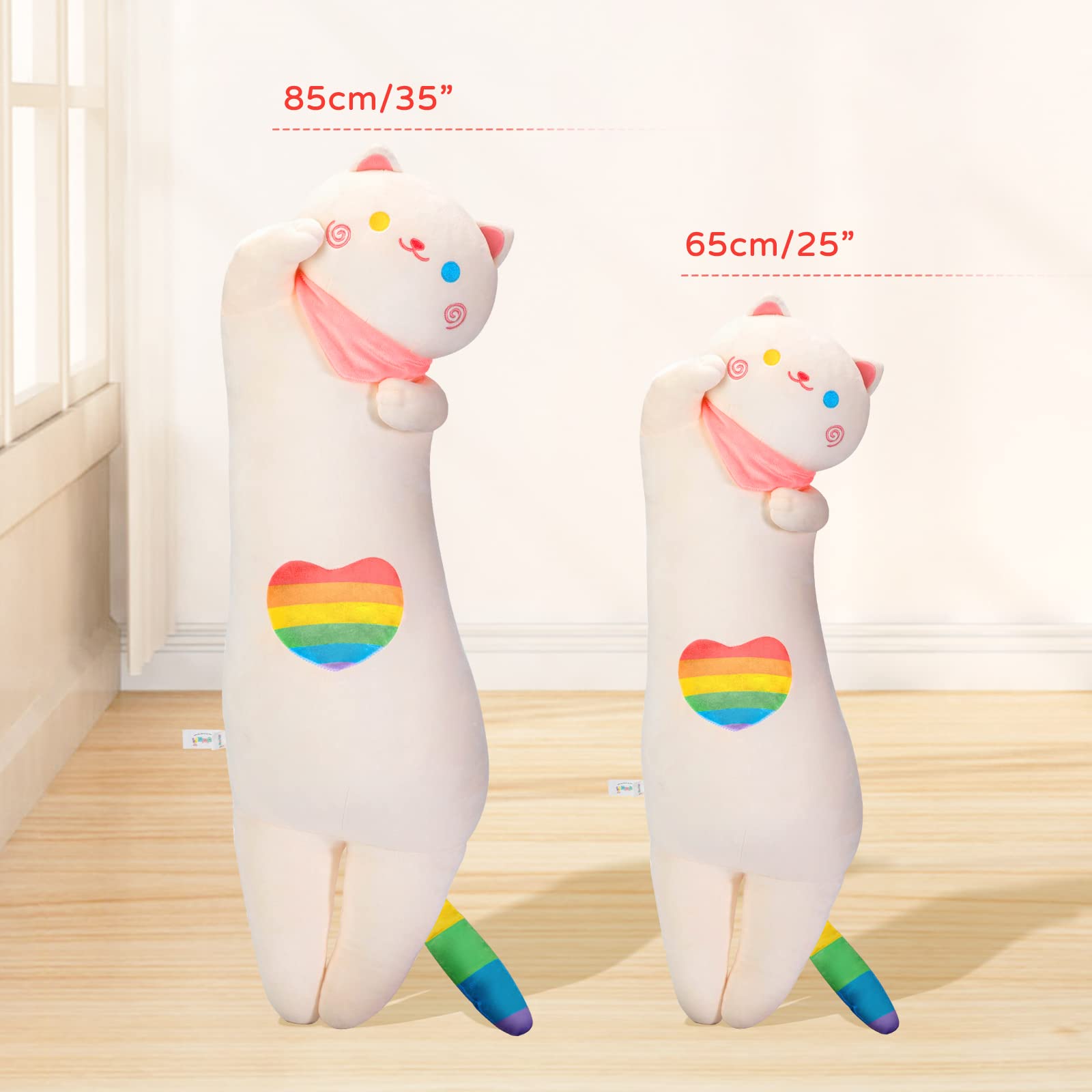 Foto 4 pulgar | Almohada Corporal De Felpa Mewaii Rainbow Cat De 25 Pulgadas Para Niños Y Anuncios - Venta Internacional.