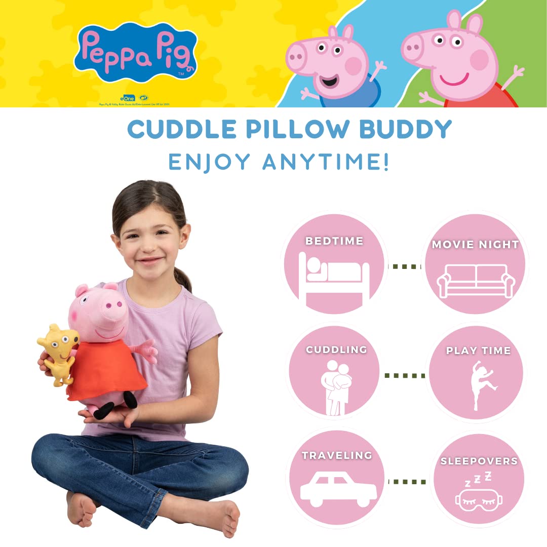 Foto 3 pulgar | Almohada Cuddle Pillow Buddy Franco Peppa Pig De Peluche Suave Para Niños - Venta Internacional.