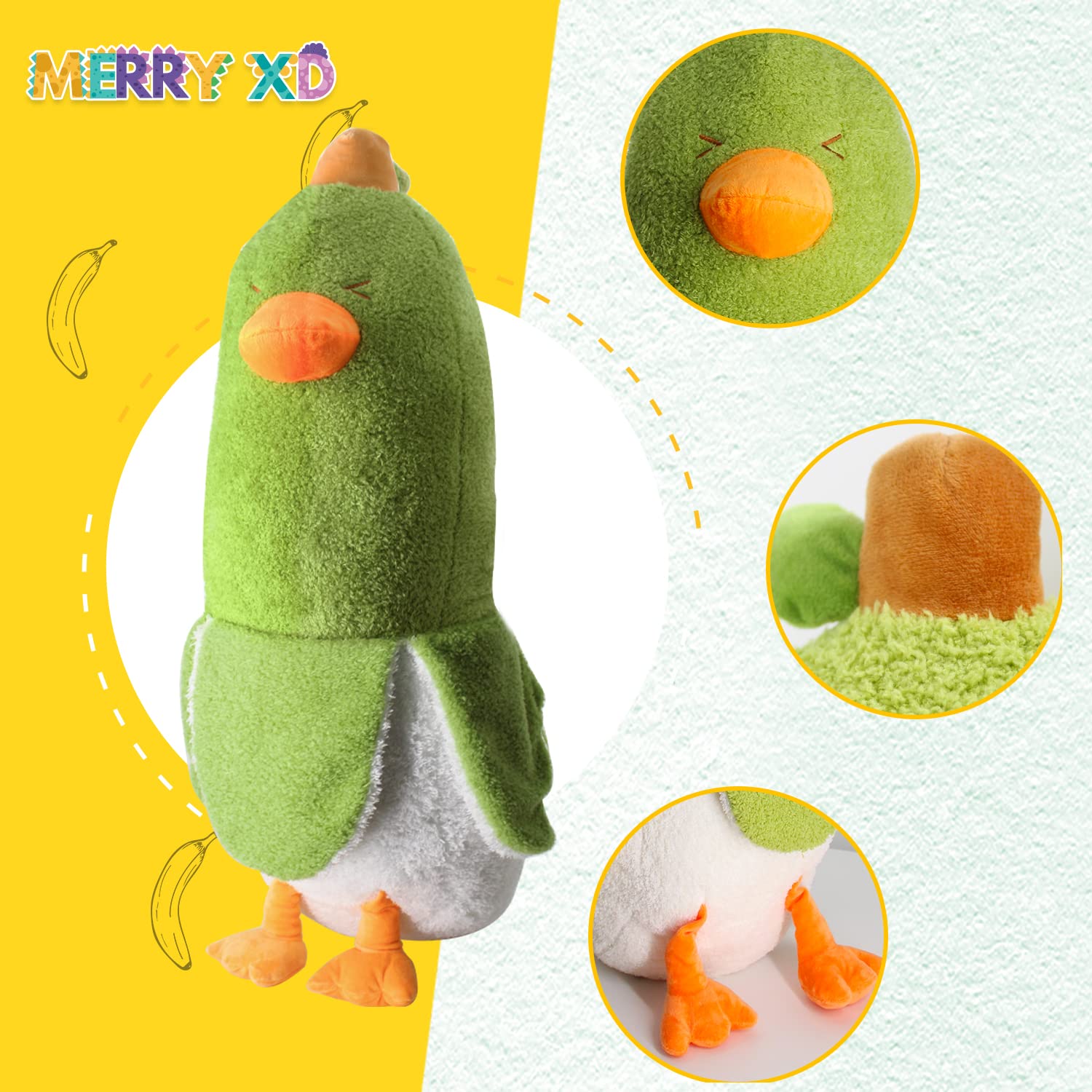 Foto 4 pulgar | Almohada De Peluche Merryxd Banana Duck Para Niños, 50 Cm - Venta Internacional.