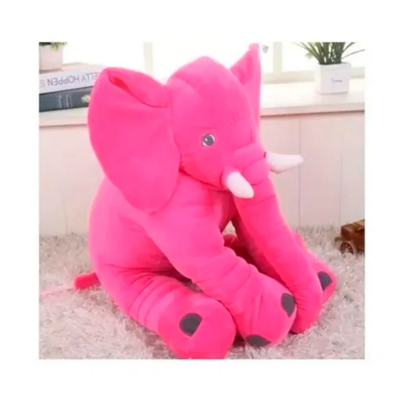 Foto 2 pulgar | Almohada De Felpa Elefante Fucsia 50x20cm - Venta Internacional.