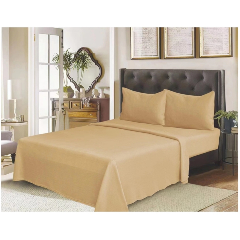 Juego De Cama Polar Savannas De 2 Plazas, Color Beige, 50% Algodón - Venta Internacional.