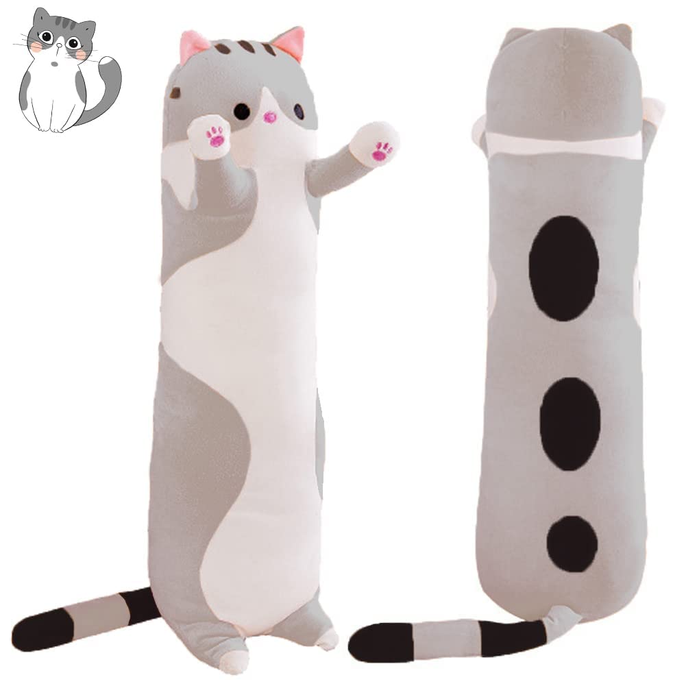 Foto 2 pulgar | Almohada de Felpa Snowolf Gris Cat Soft de 110 cm para Niños - Venta Internacional