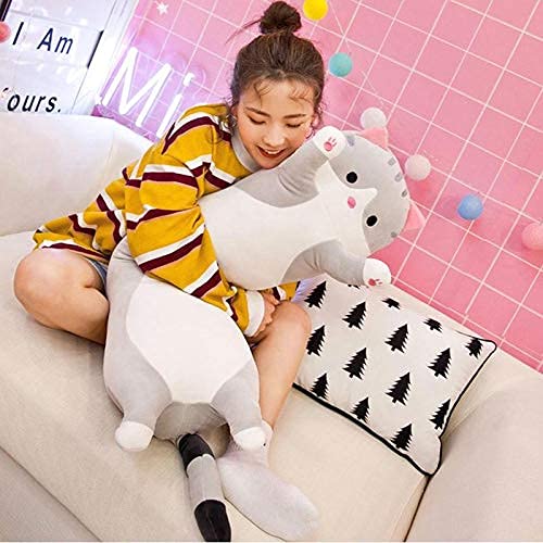 Foto 4 pulgar | Almohada de Felpa Snowolf Gris Cat Soft de 110 cm para Niños - Venta Internacional